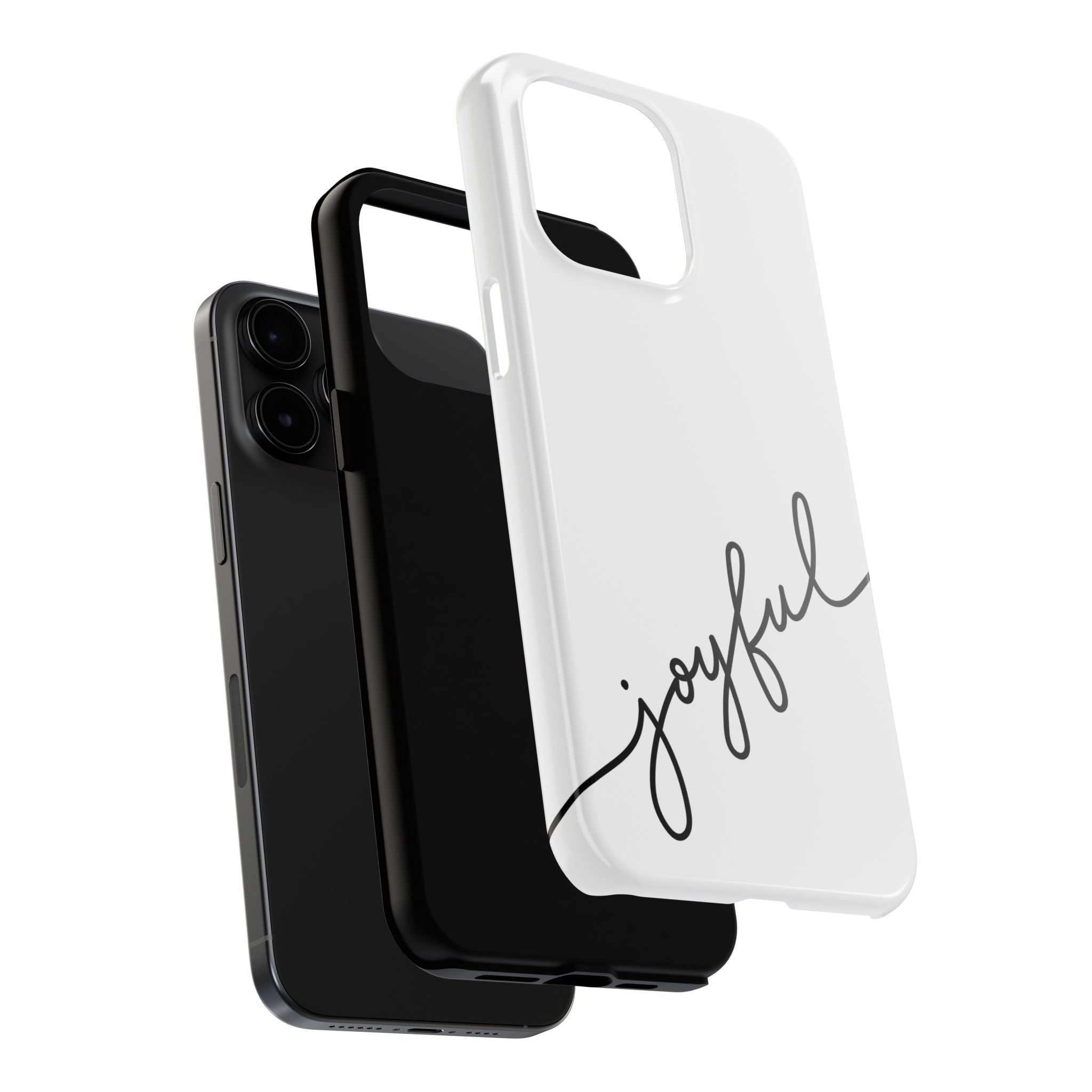 Joyful Tough Phone Case — Minimal Script Protective Phone Cover