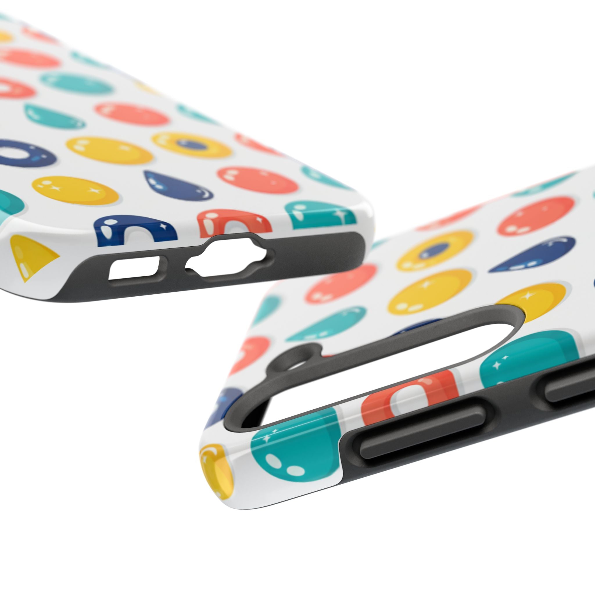 Colorful Candy Dot Tough Phone Case — Bright Retro Polka Drop Design
