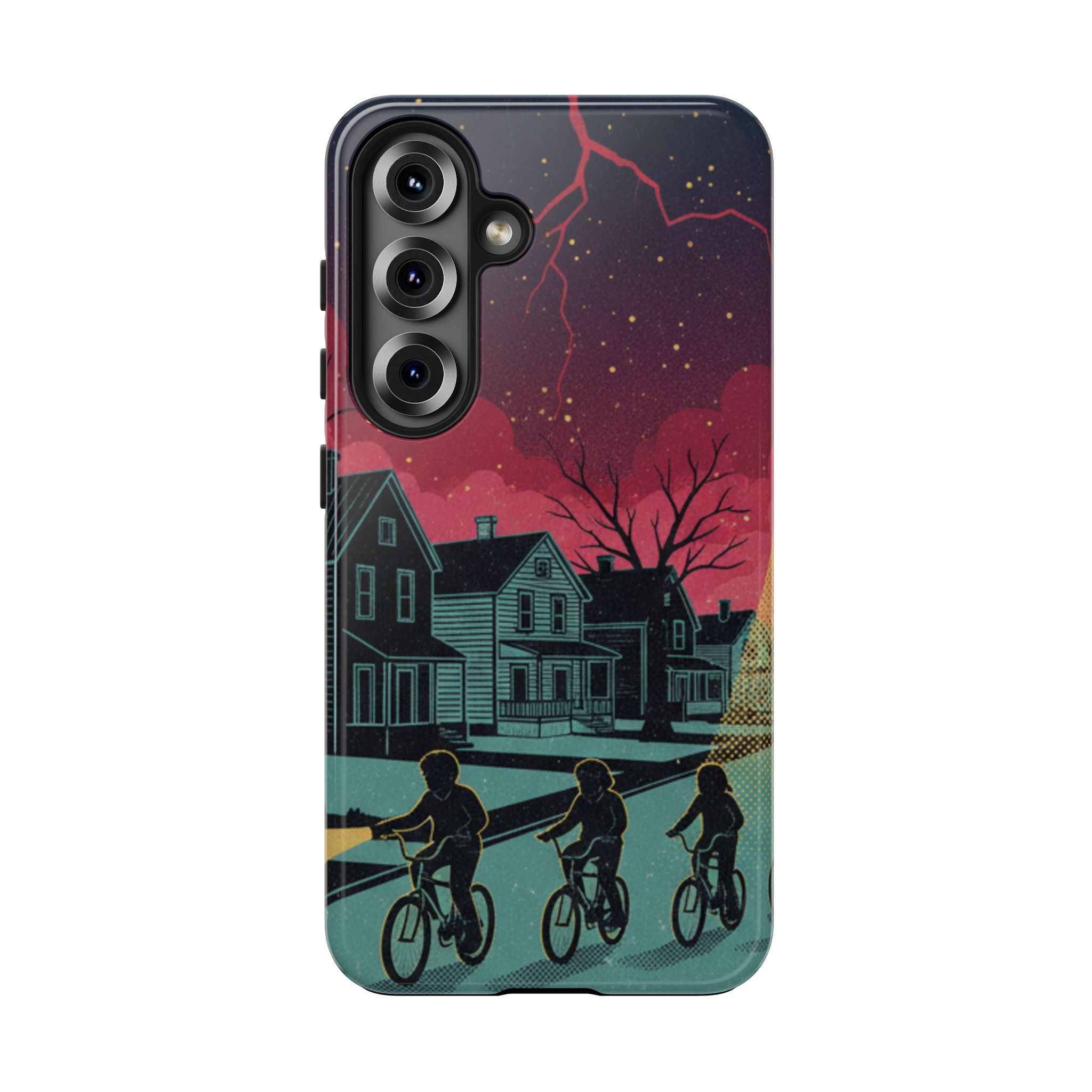 Tough Phone Case — Nostalgic Night Bike Ride Sky Design