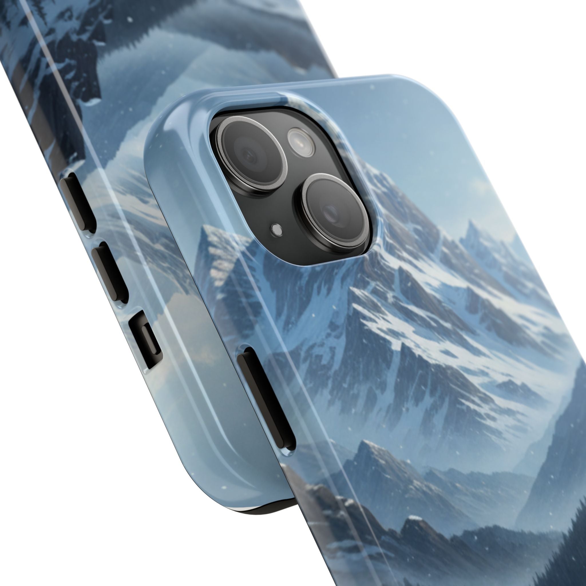 Tough Phone Case — Snowy Mountain Cabin Landscape Protective Phone Cover