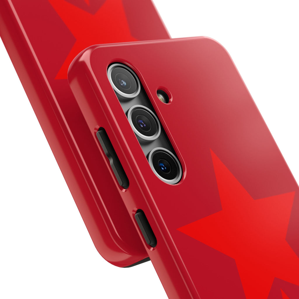 Red Star Tough Phone Case — Dual-Star Protective iPhone Cover