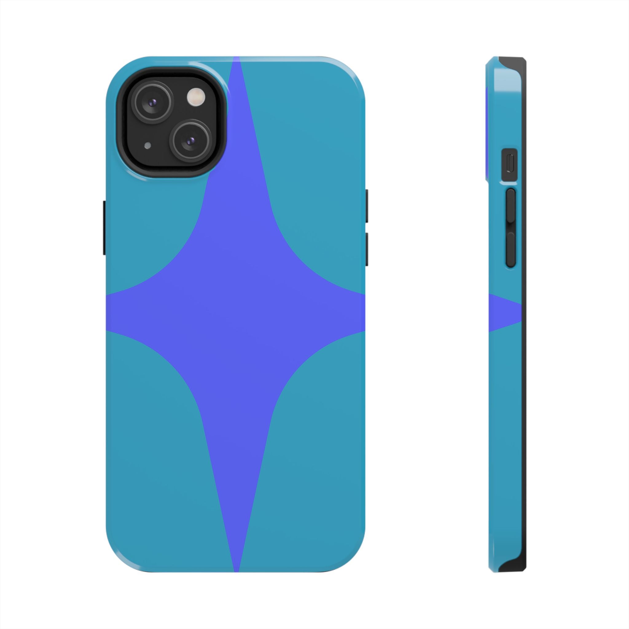 Teal & Indigo Starburst Tough Phone Case — Durable Protective Phone Case