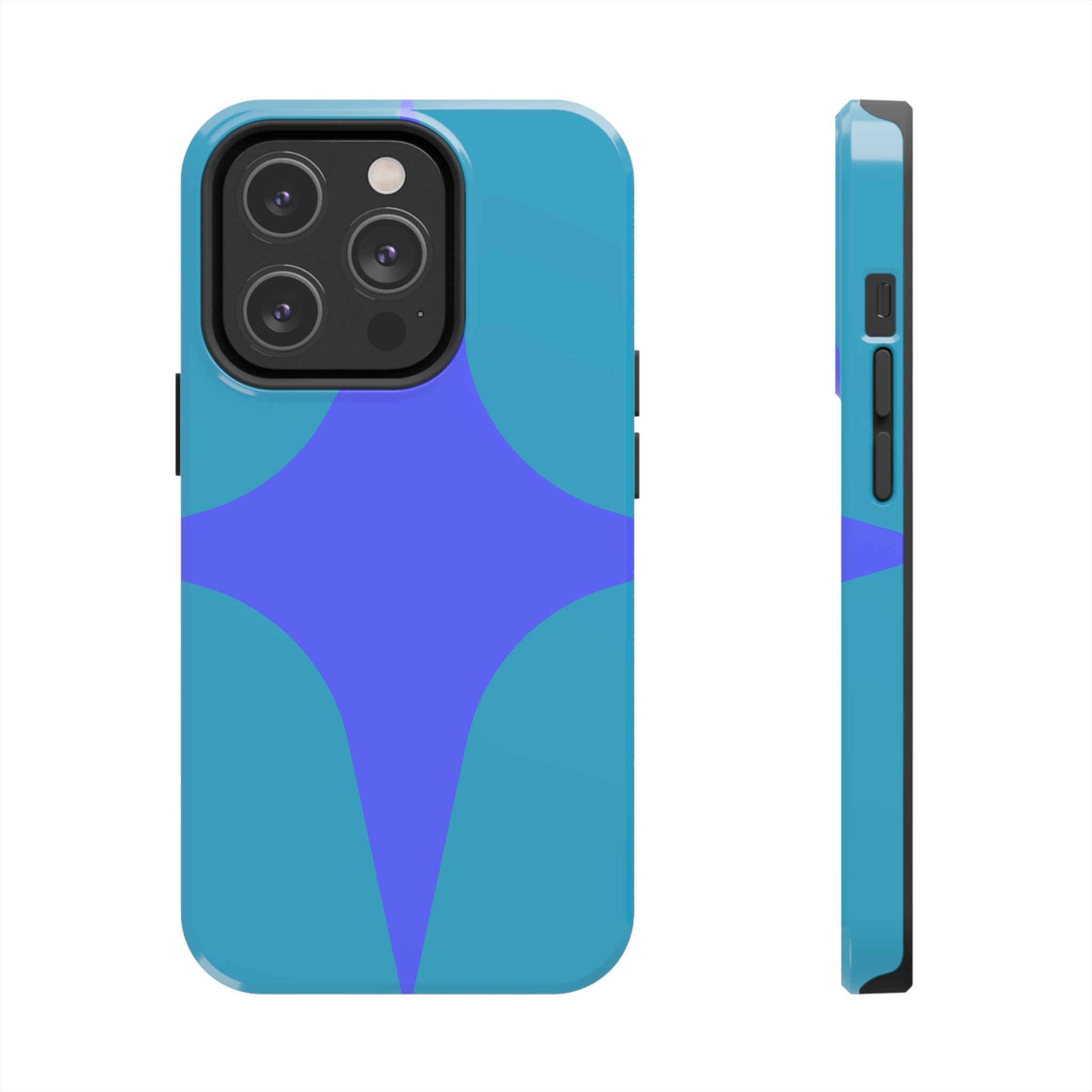 Teal & Indigo Starburst Tough Phone Case — Durable Protective Phone Case