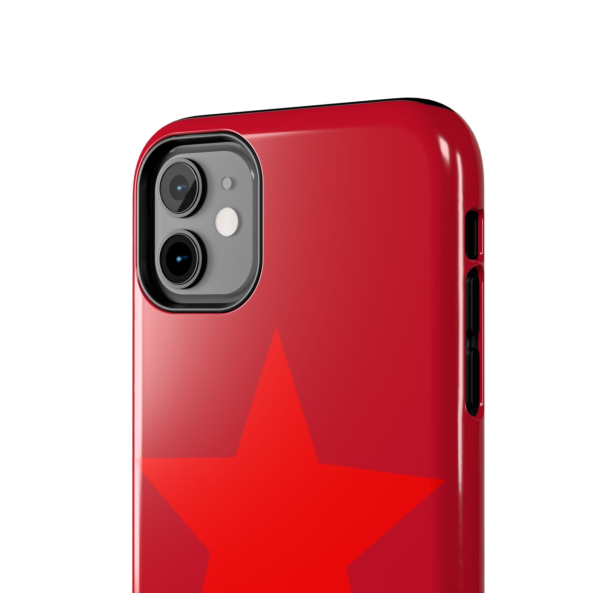 Red Star Tough Phone Case — Dual-Star Protective iPhone Cover