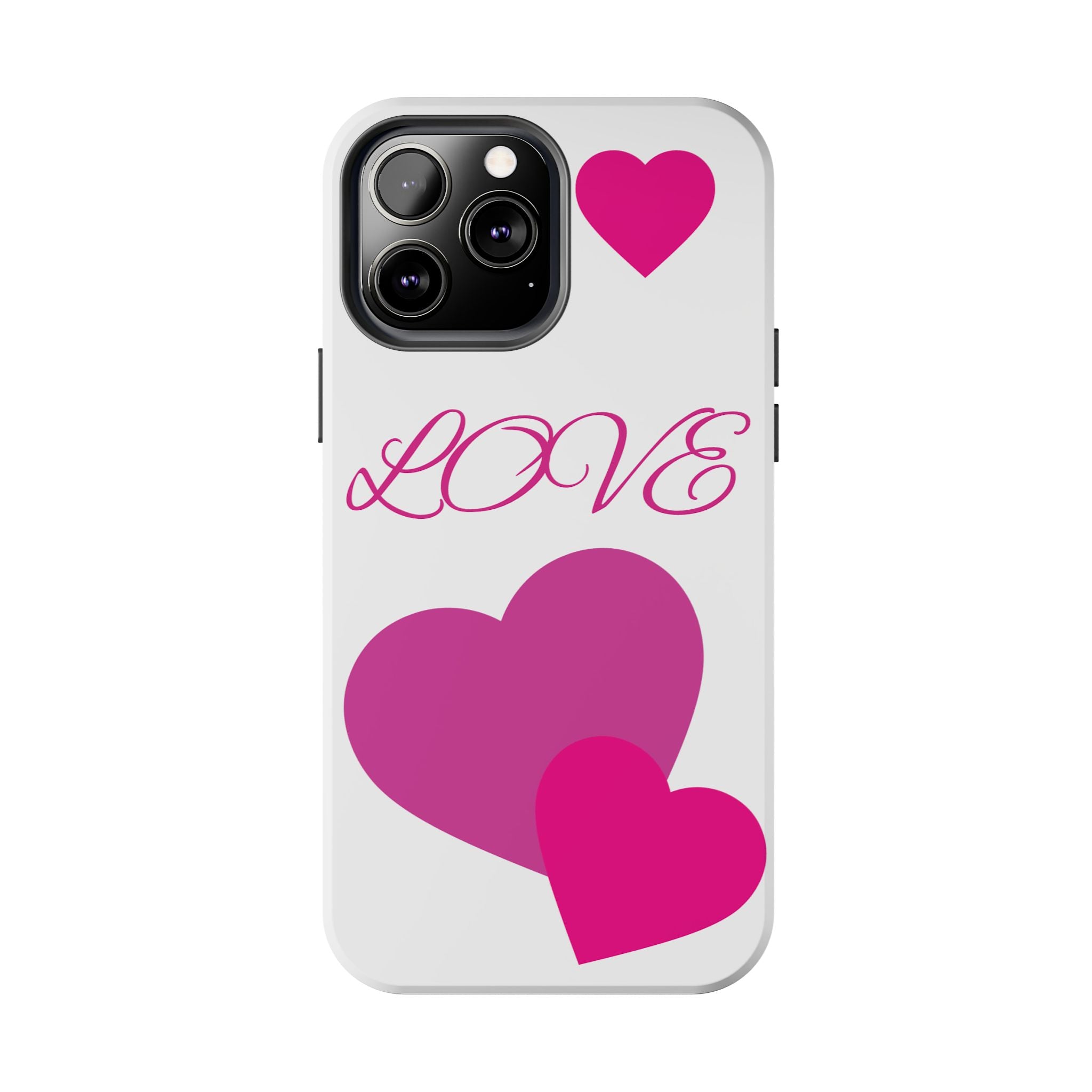 Love Heart Tough Phone Case — Pink Hearts Protective Phone Cover