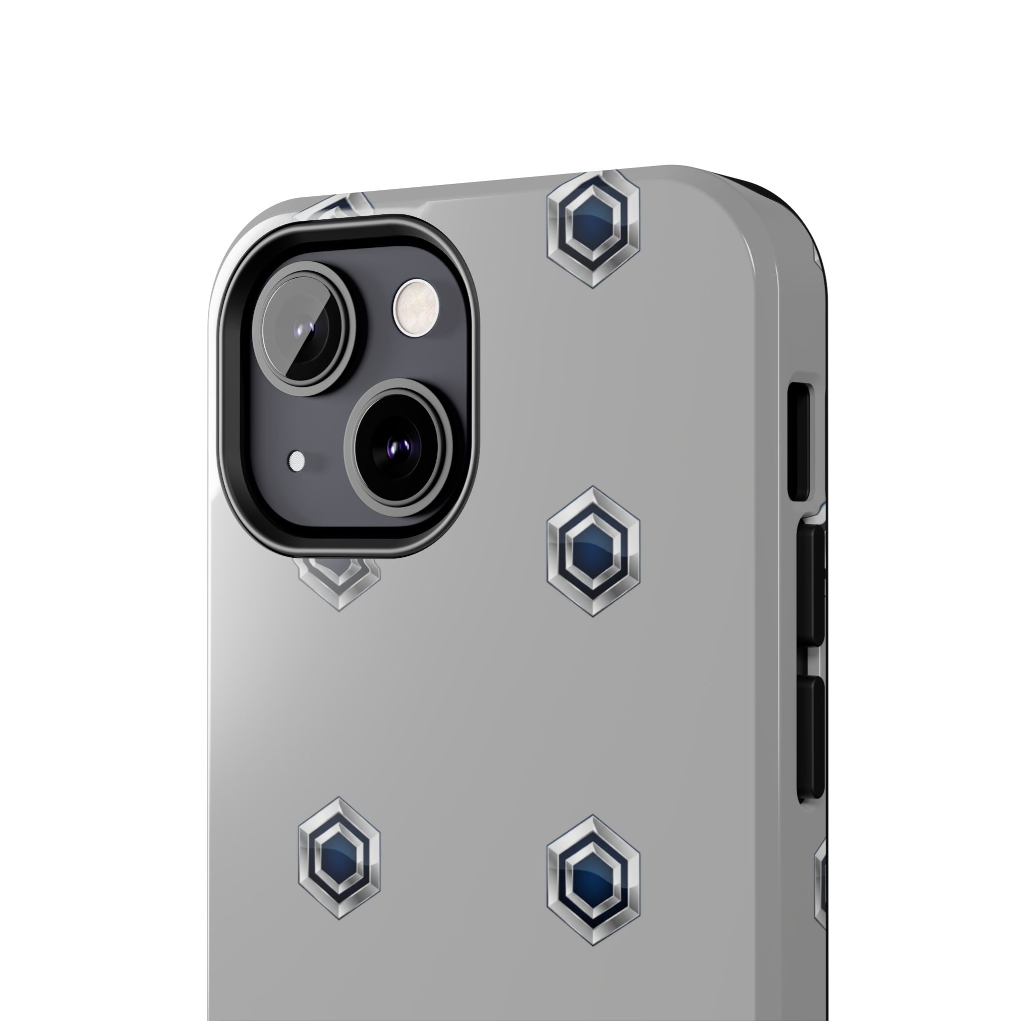 Tough Phone Case — Minimal Hex Rivet Armor (Gray)