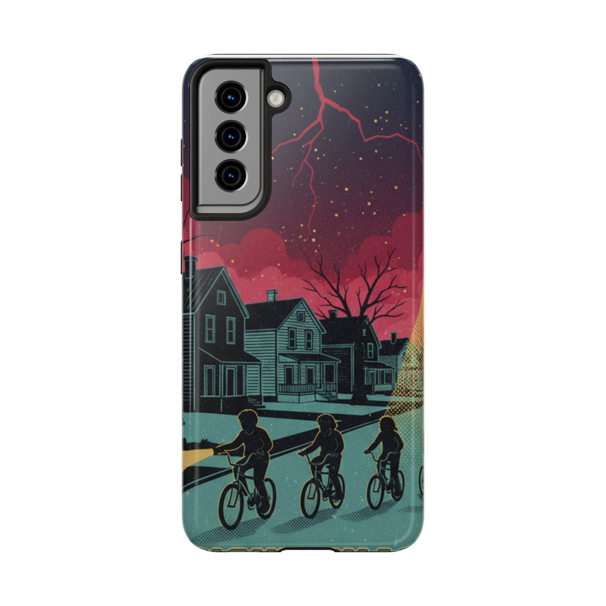 Tough Phone Case — Nostalgic Night Bike Ride Sky Design