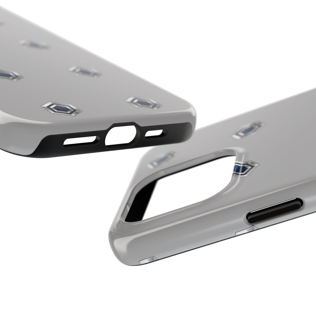 Tough Phone Case — Minimal Hex Rivet Armor (Gray)