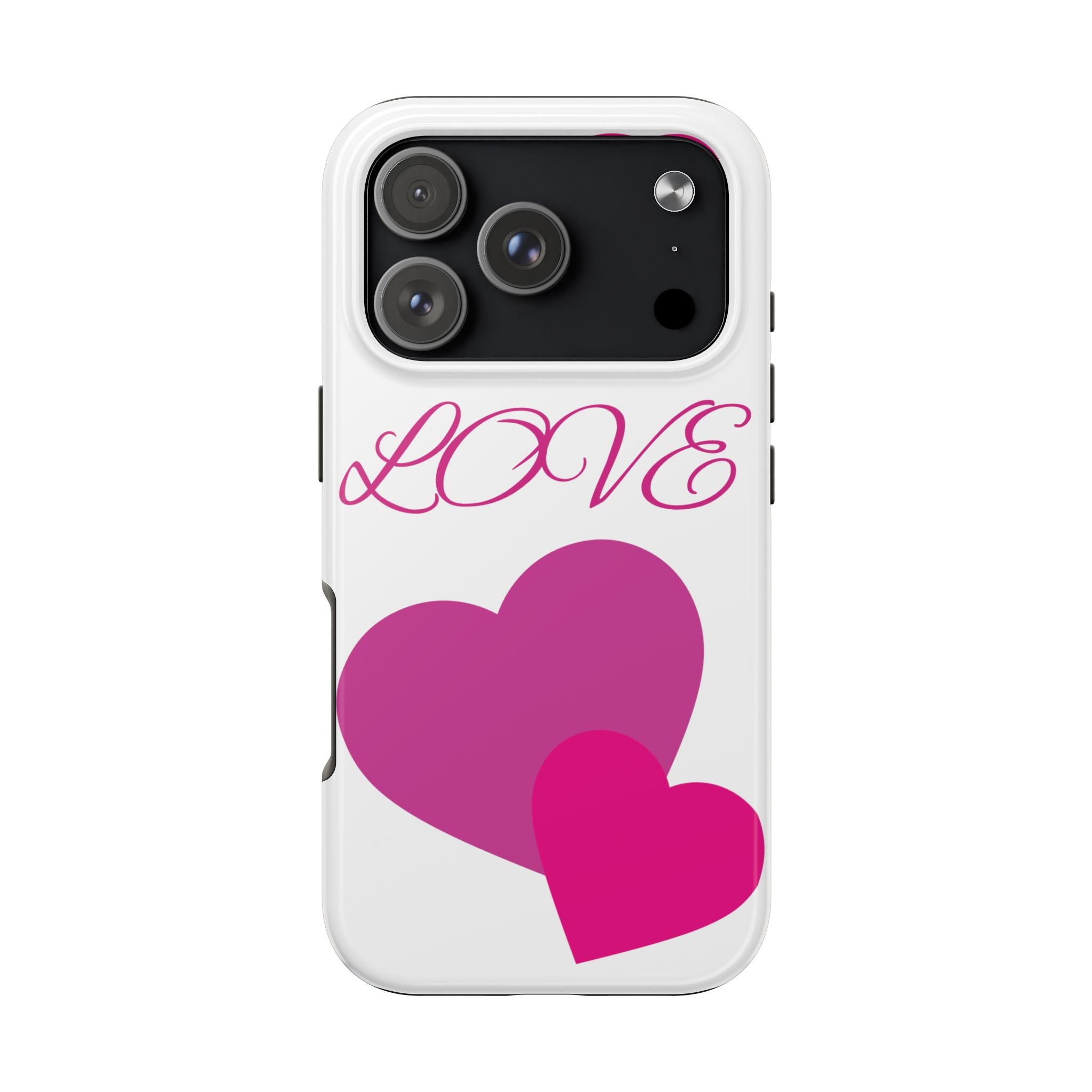 Love Heart Tough Phone Case — Pink Hearts Protective Phone Cover
