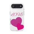 Love Heart Tough Phone Case — Pink Hearts Protective Phone Cover