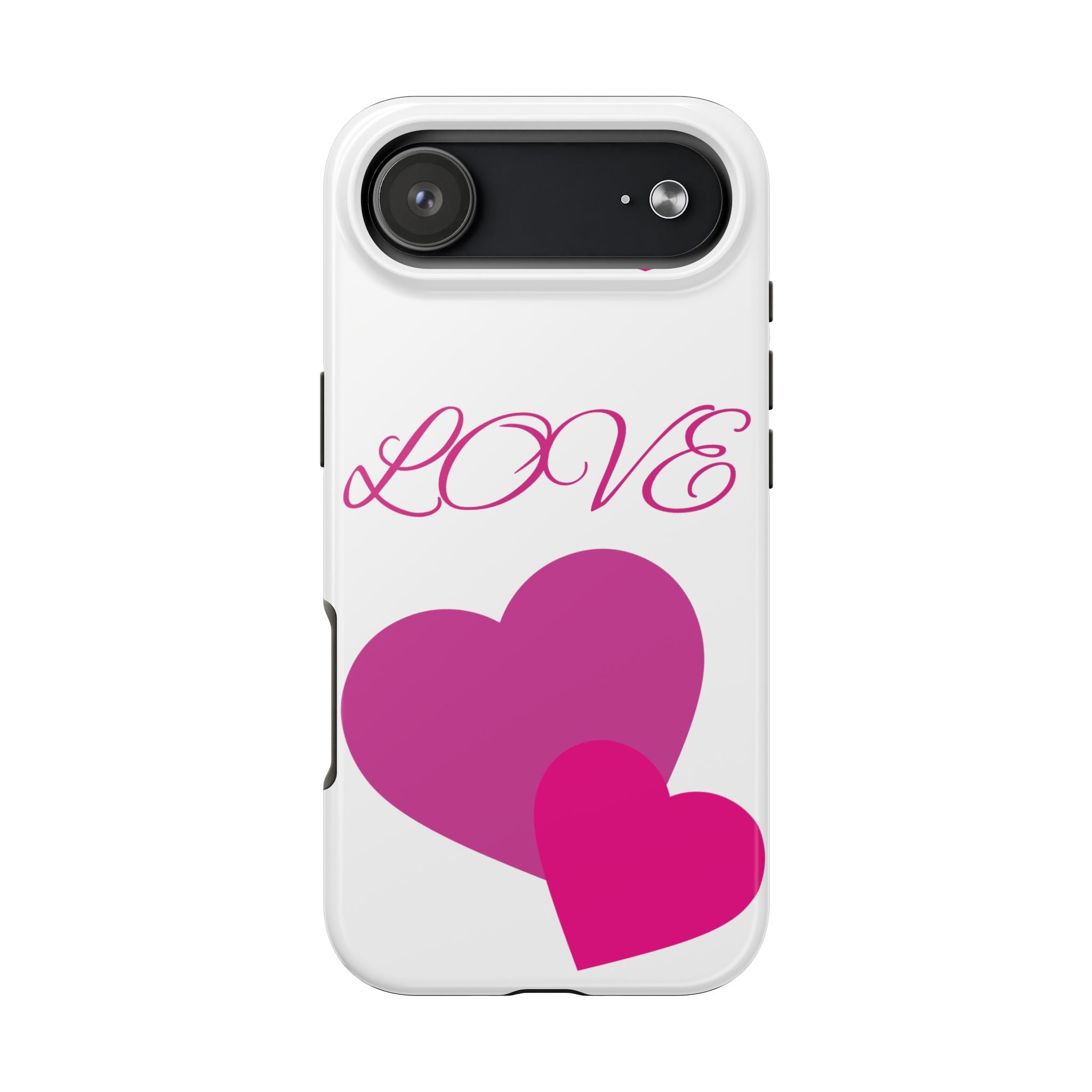 Love Heart Tough Phone Case — Pink Hearts Protective Phone Cover