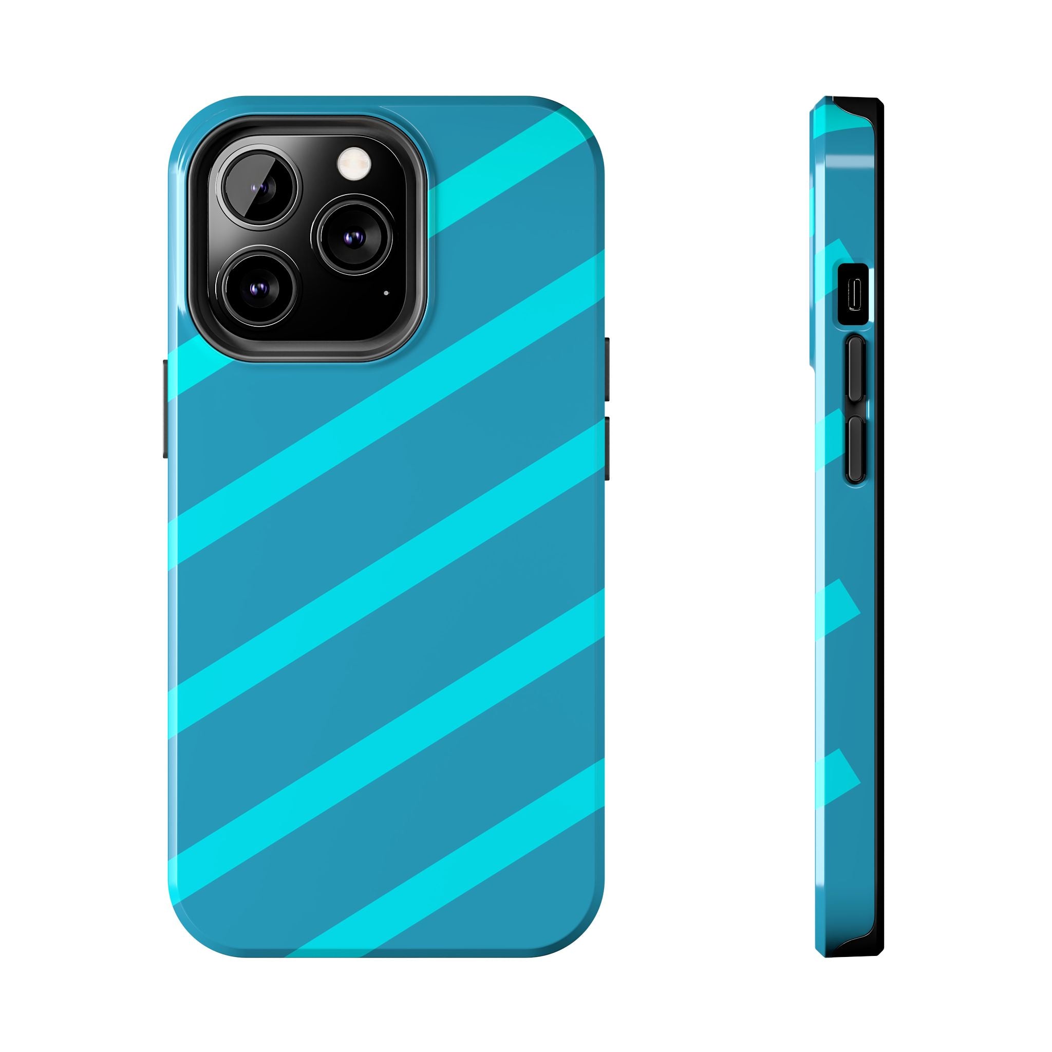 Tough Phone Case — Blue Diagonal Stripe Shockproof Cover