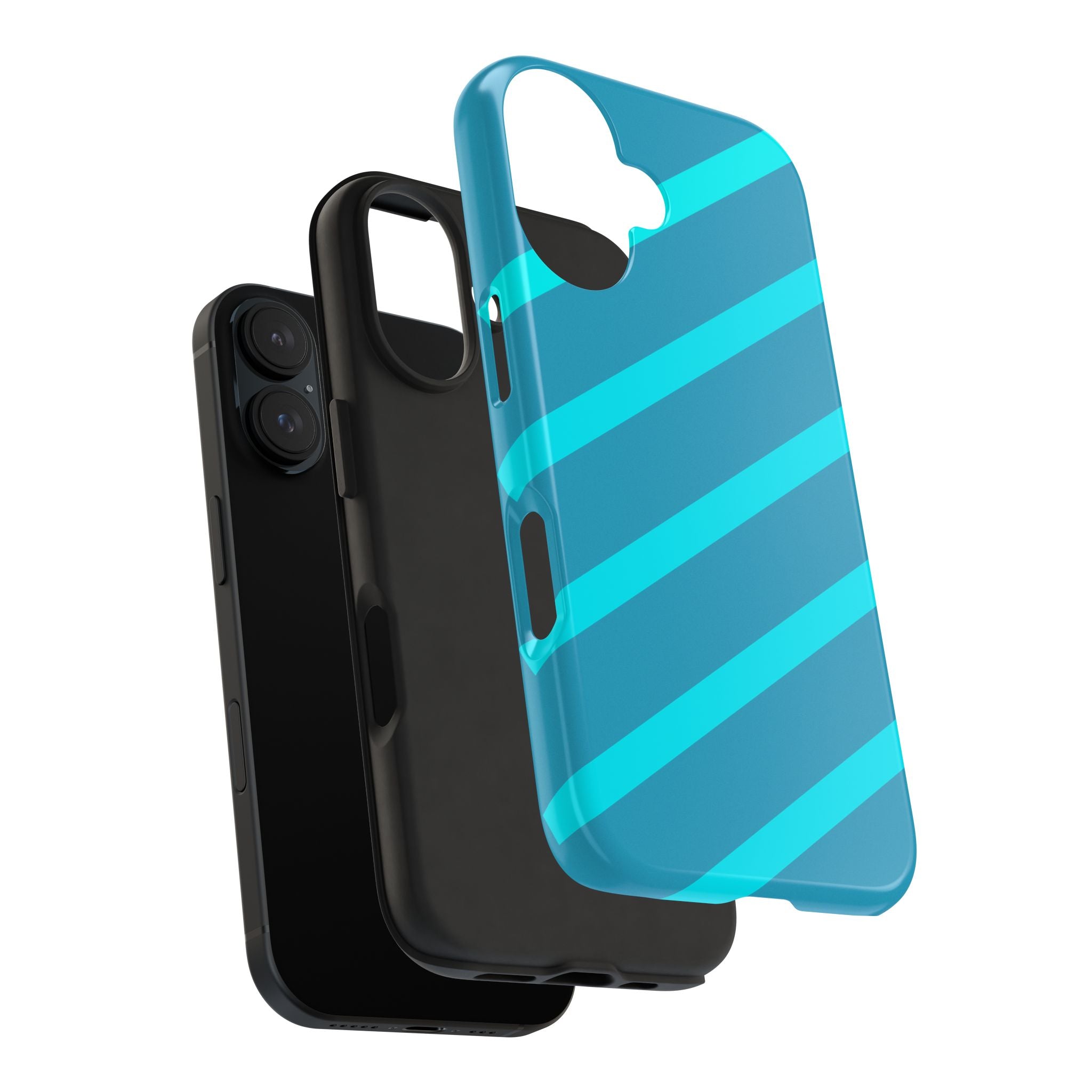 Tough Phone Case — Blue Diagonal Stripe Shockproof Cover