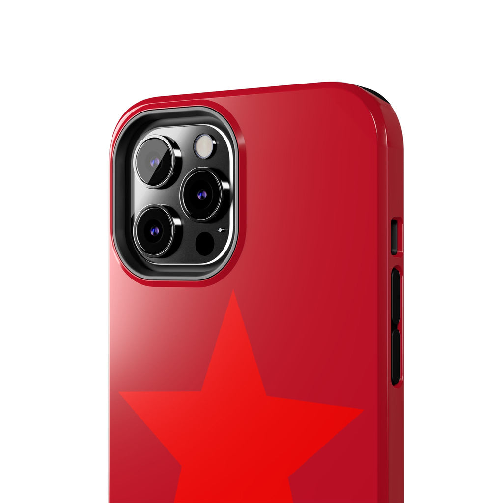 Red Star Tough Phone Case — Dual-Star Protective iPhone Cover