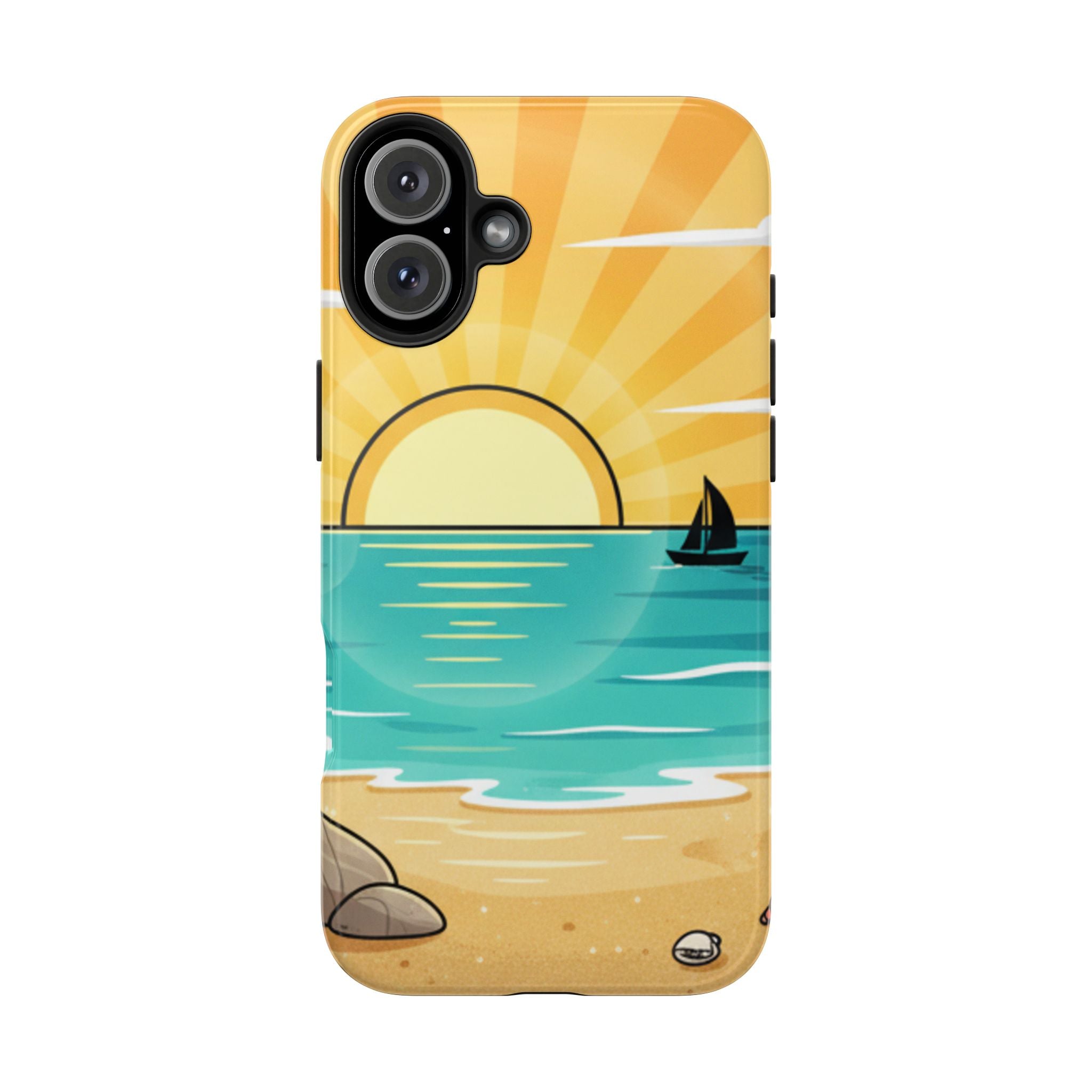 Tough Phone Case — Sunset Beach Sailboat Design