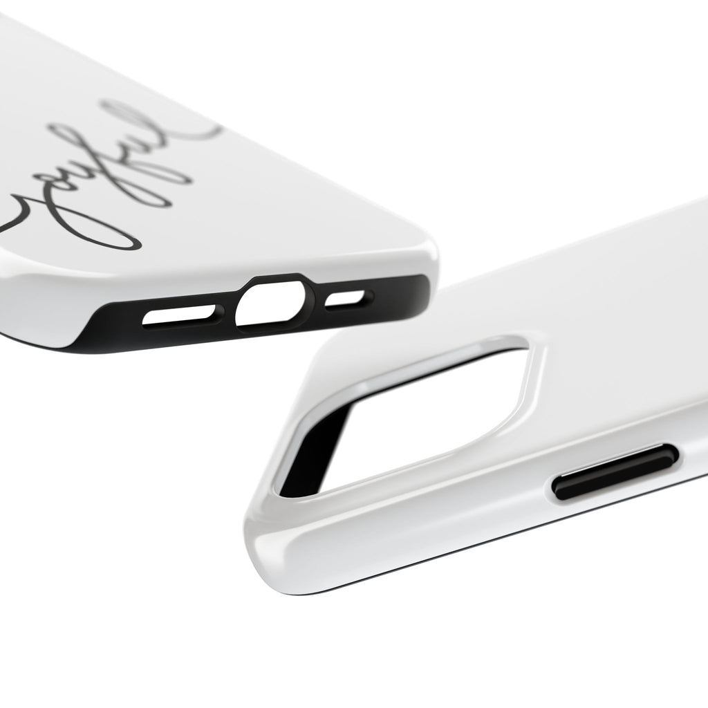 Joyful Tough Phone Case — Minimal Script Protective Phone Cover