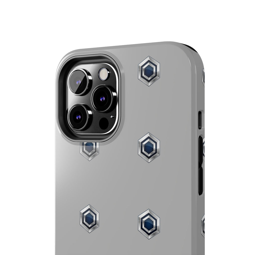 Tough Phone Case — Minimal Hex Rivet Armor (Gray)