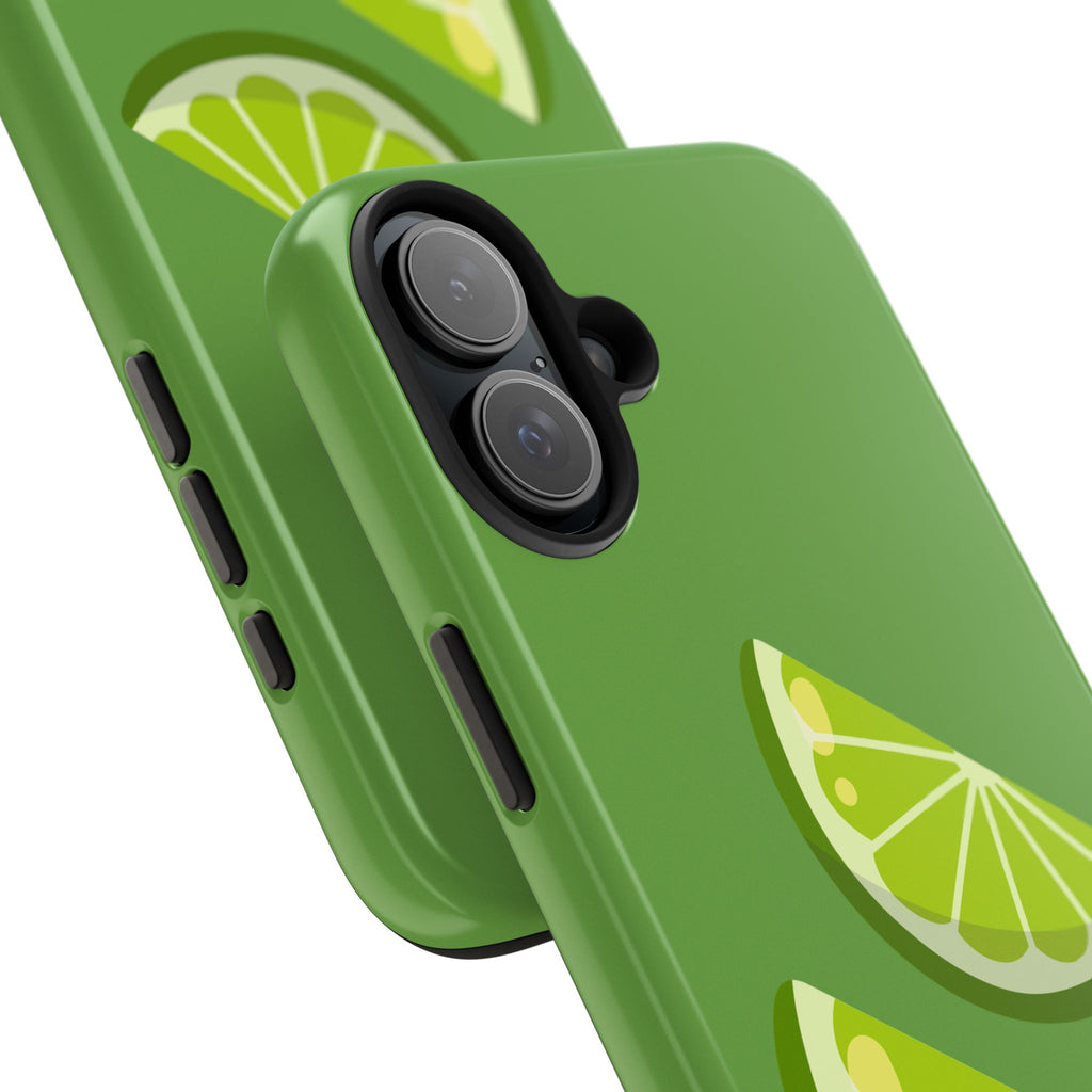 Lime Slice Tough Phone Case — Bright Green Citrus Protective Cover