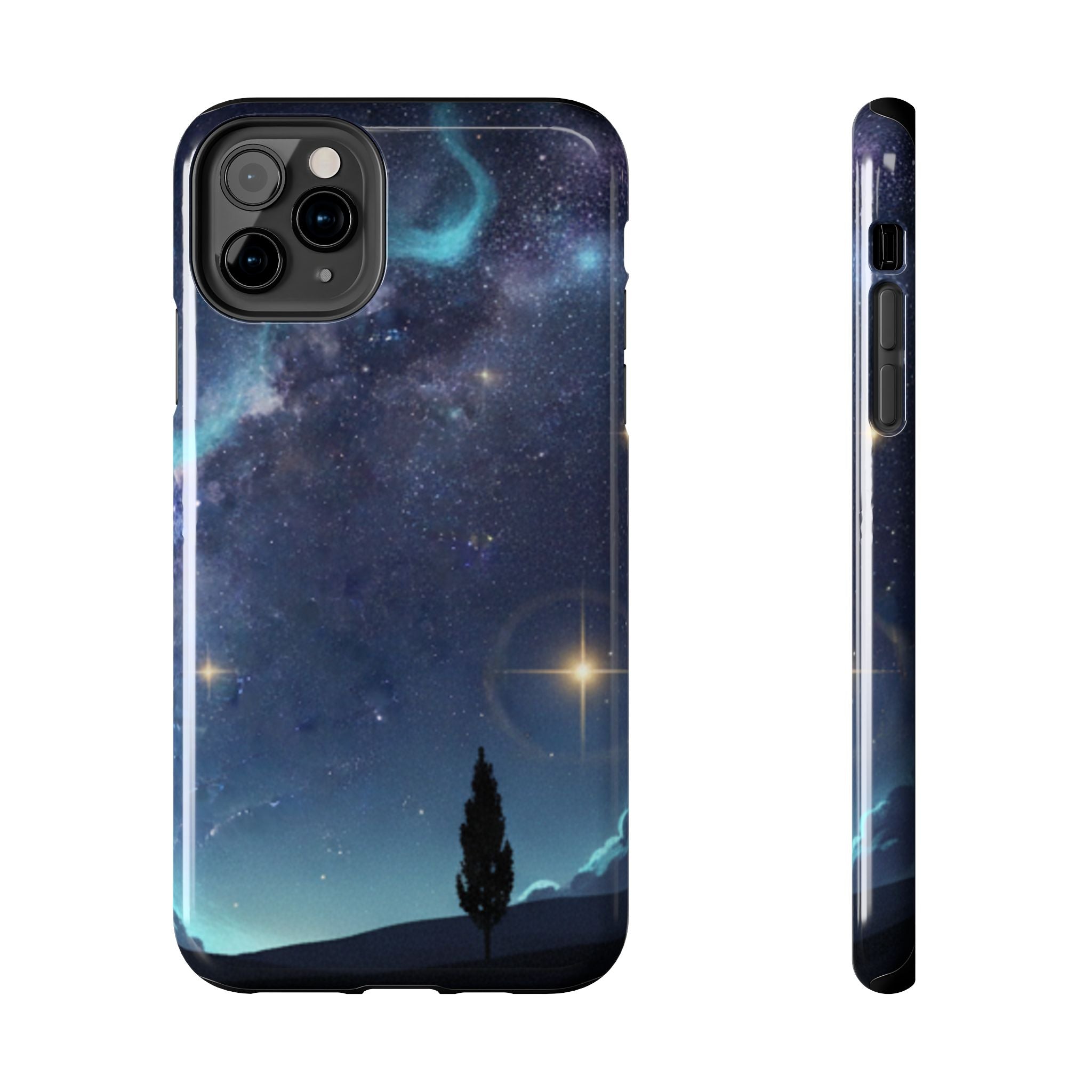 Galaxy Night Sky Tough Phone Case — Starry Landscape Protective Phone Cover