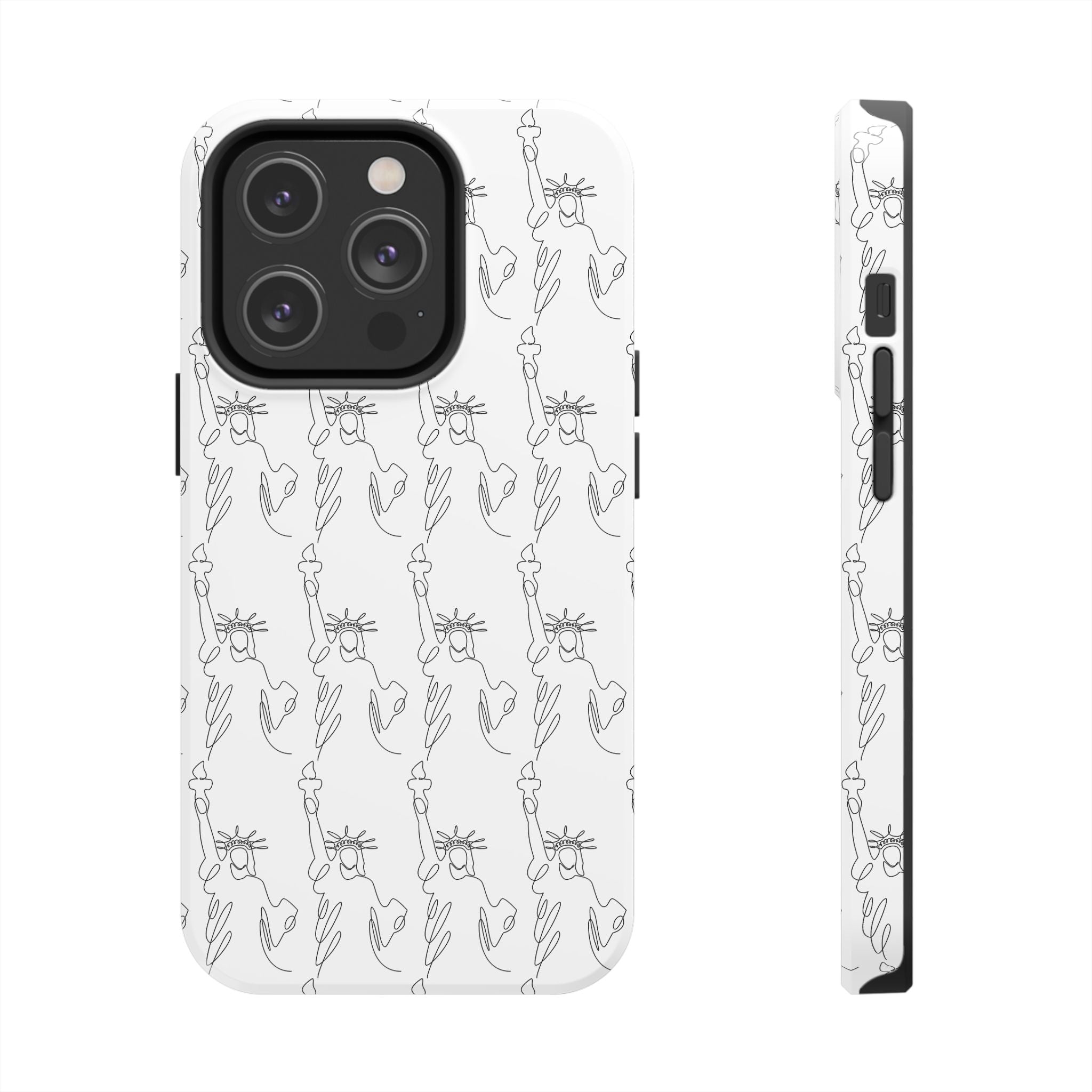 Statue of Liberty Sketch Tough Phone Case — Minimal Patriotic iPhone Cover