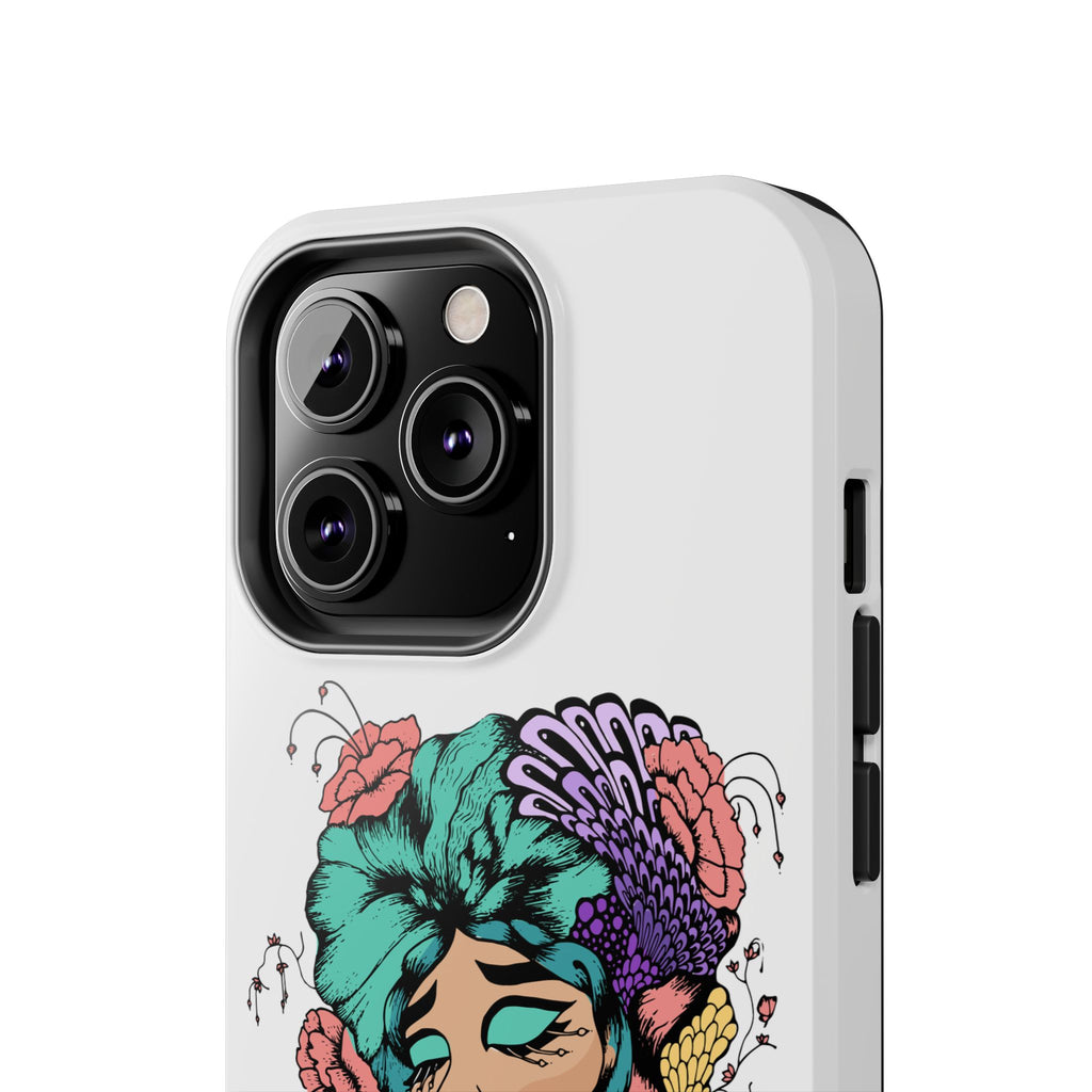 Tough Phone Case — Floral Pop Art Portrait Protective Cover