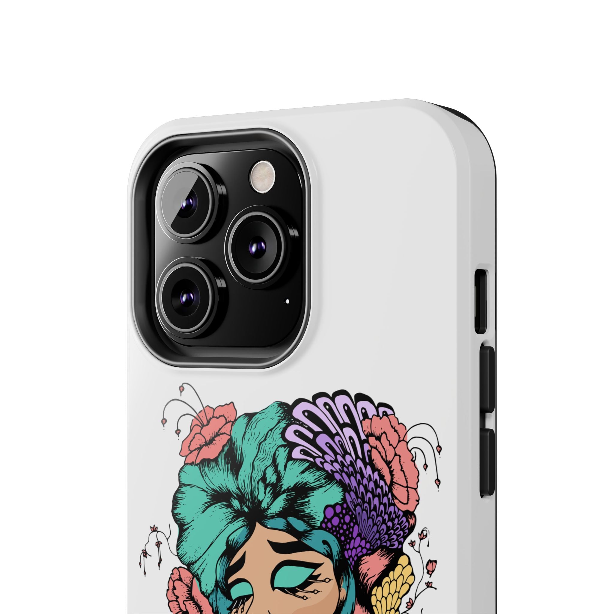 Tough Phone Case — Floral Pop Art Portrait Protective Cover