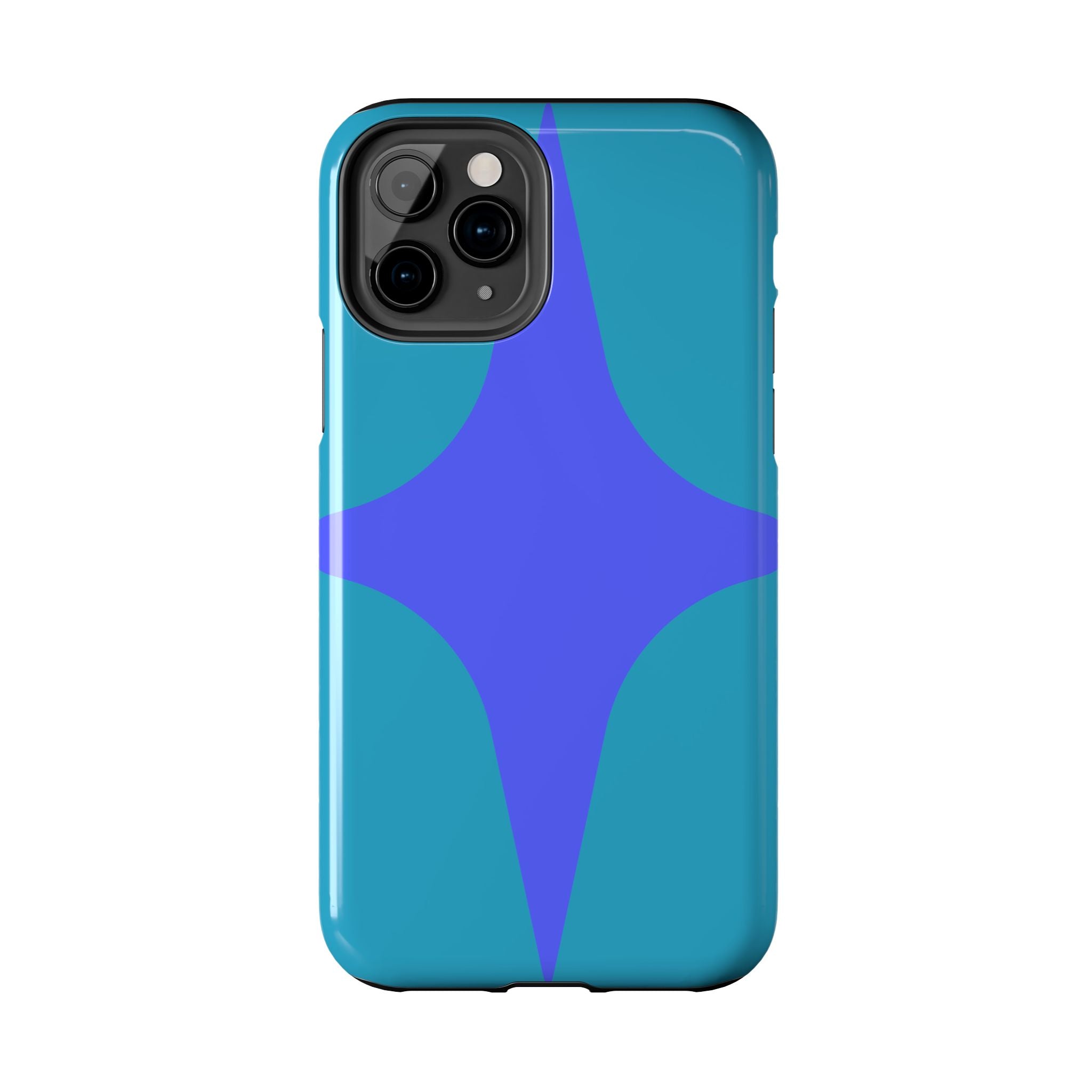 Teal & Indigo Starburst Tough Phone Case — Durable Protective Phone Case