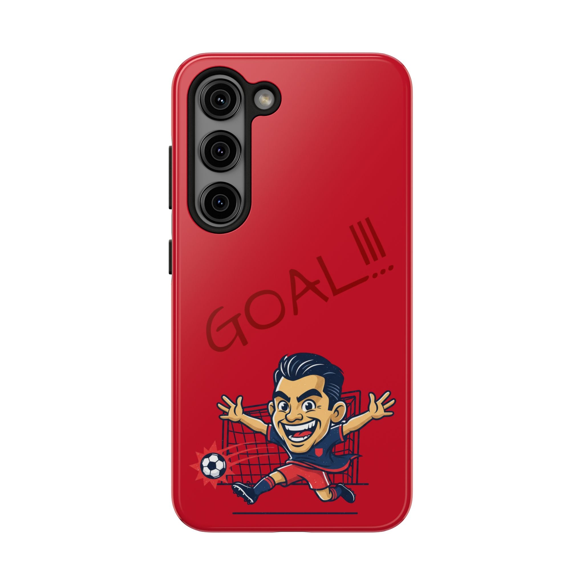 Phone Case — 'GOAL!!!' Cartoon Soccer Player Tough Protective Case
