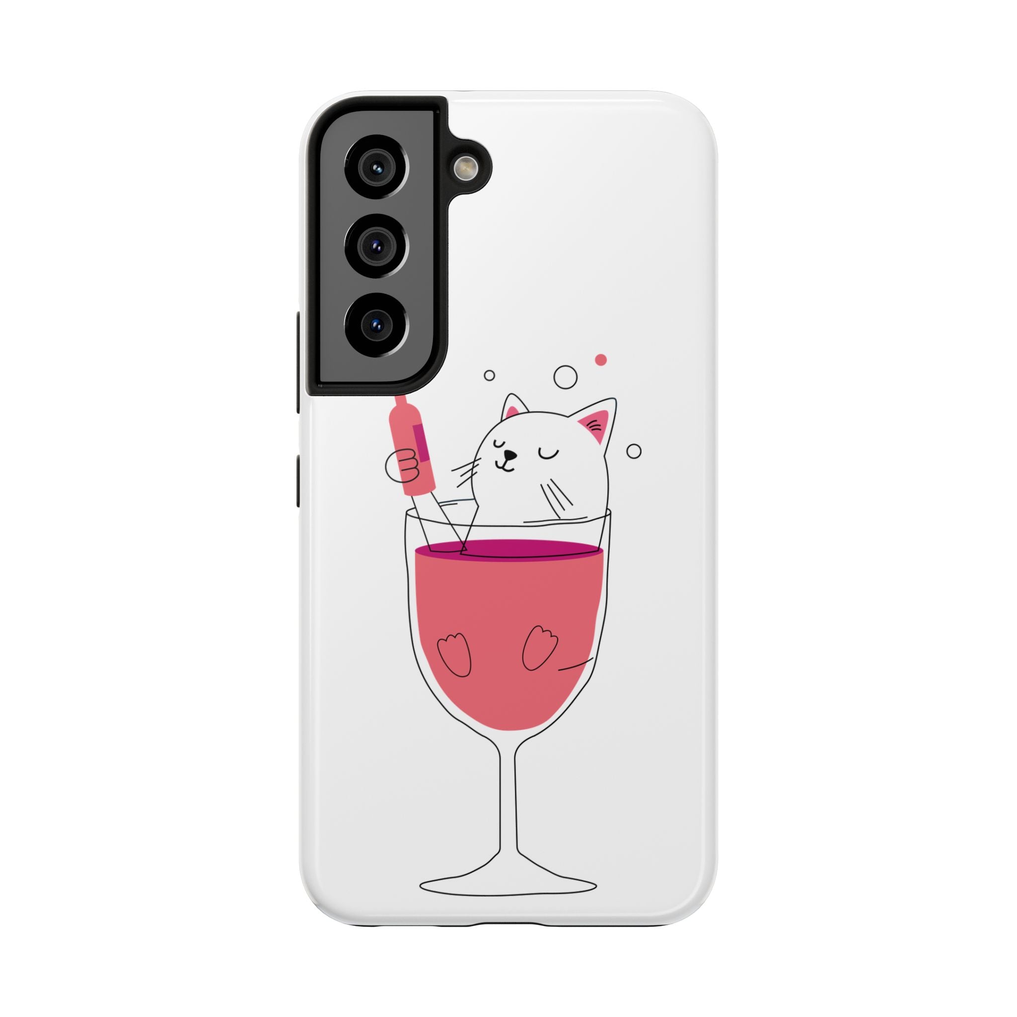 Cat Wine Phone Case — Cute Cat in Wine Glass Protective Case
