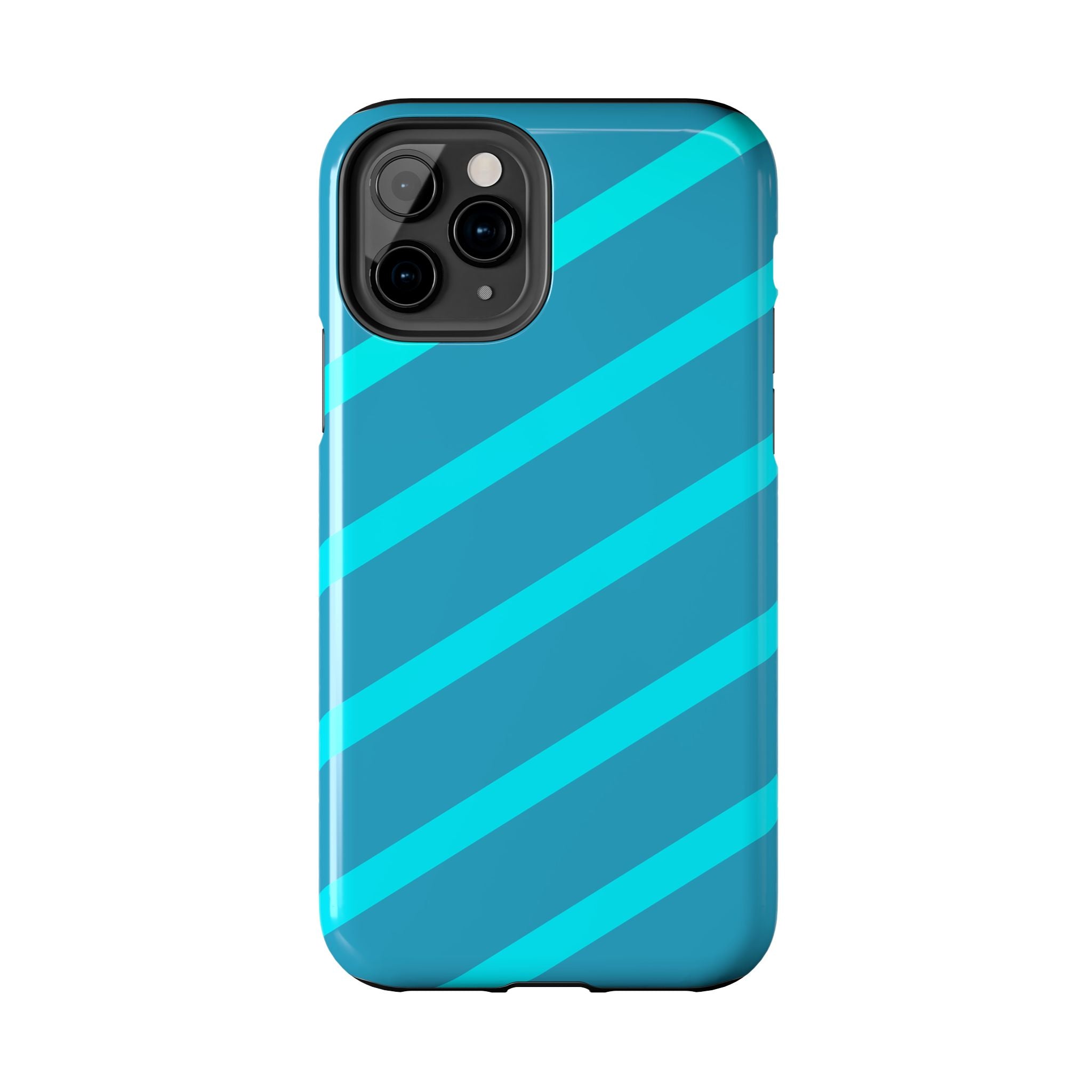 Tough Phone Case — Blue Diagonal Stripe Shockproof Cover