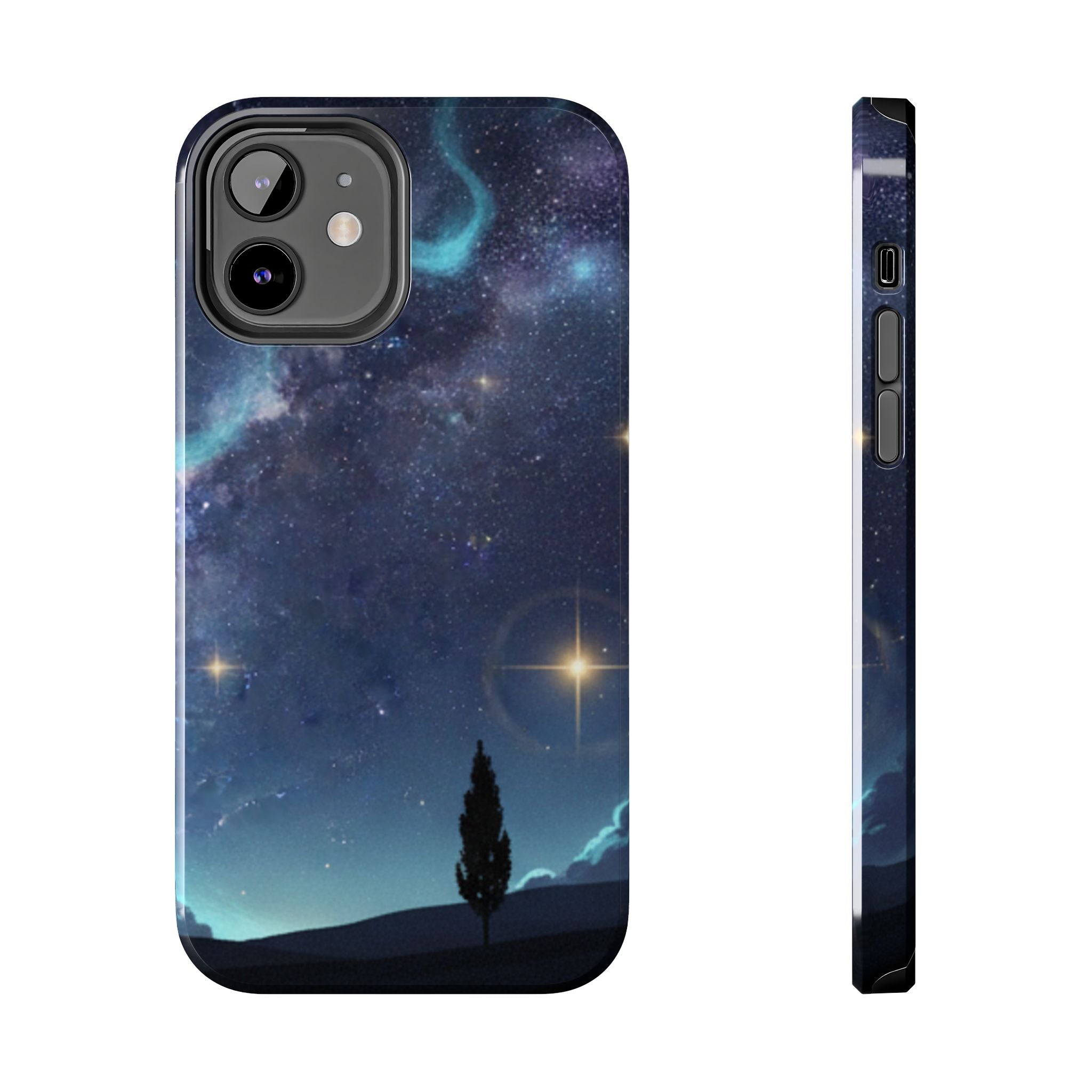 Galaxy Night Sky Tough Phone Case — Starry Landscape Protective Phone Cover