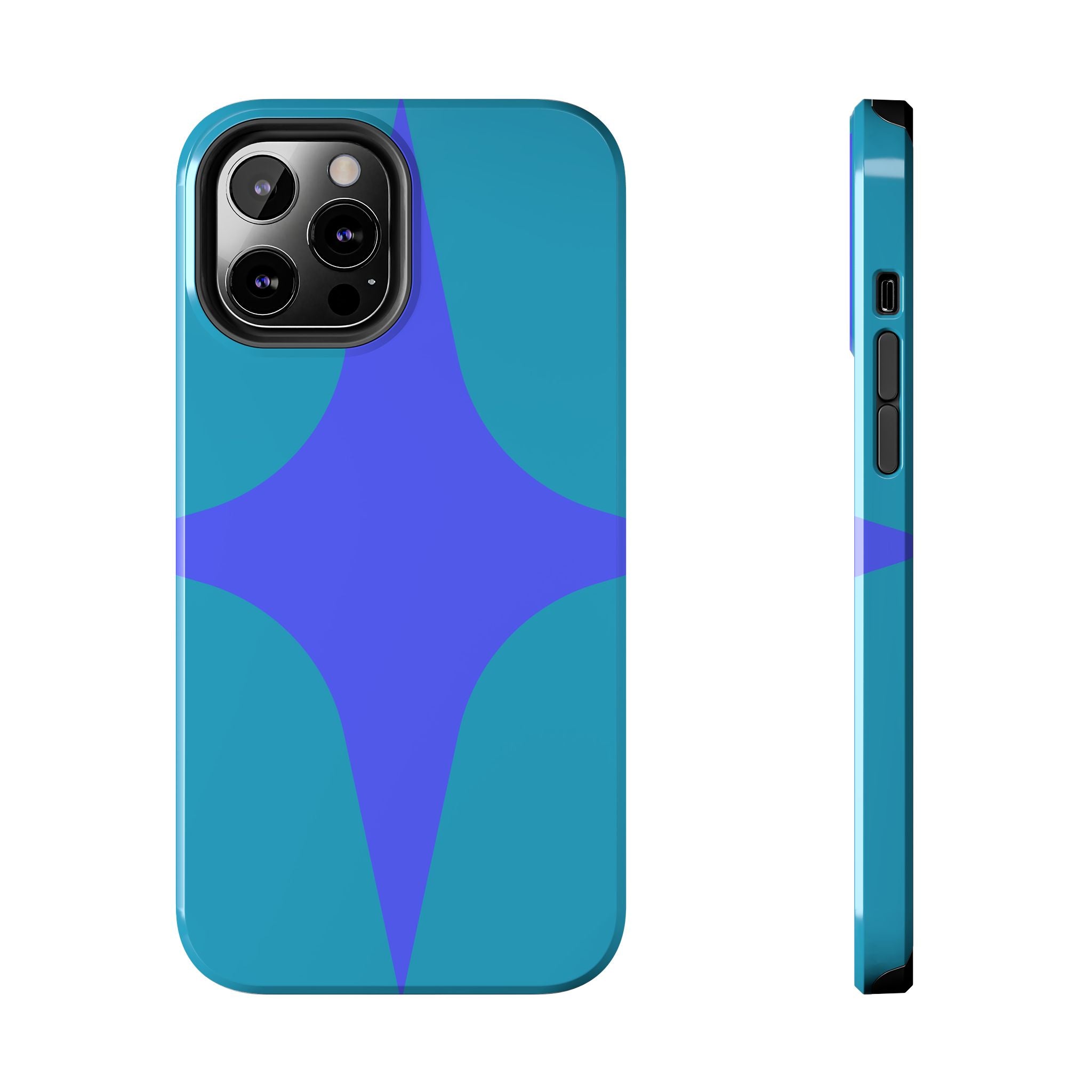 Teal & Indigo Starburst Tough Phone Case — Durable Protective Phone Case