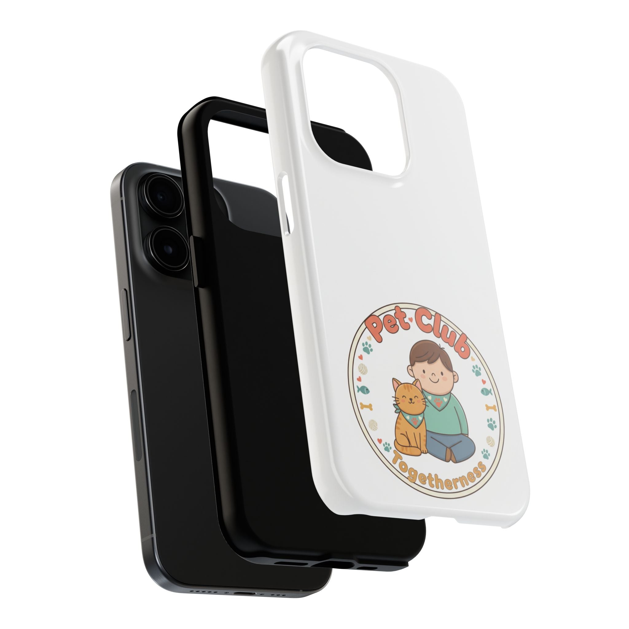 Pet Club Tough Phone Case — Cute Boy & Cat Illustration, "Togetherness" Design