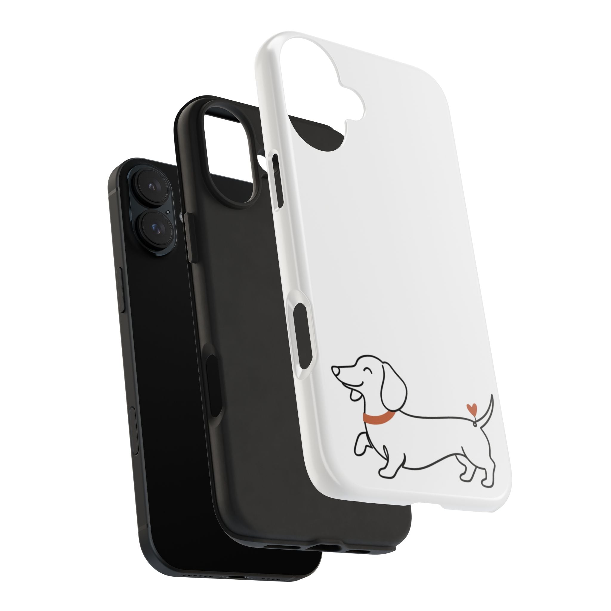 Dachshund Heart Tough Phone Case – Cute Wiener Dog Protective Phone Cover