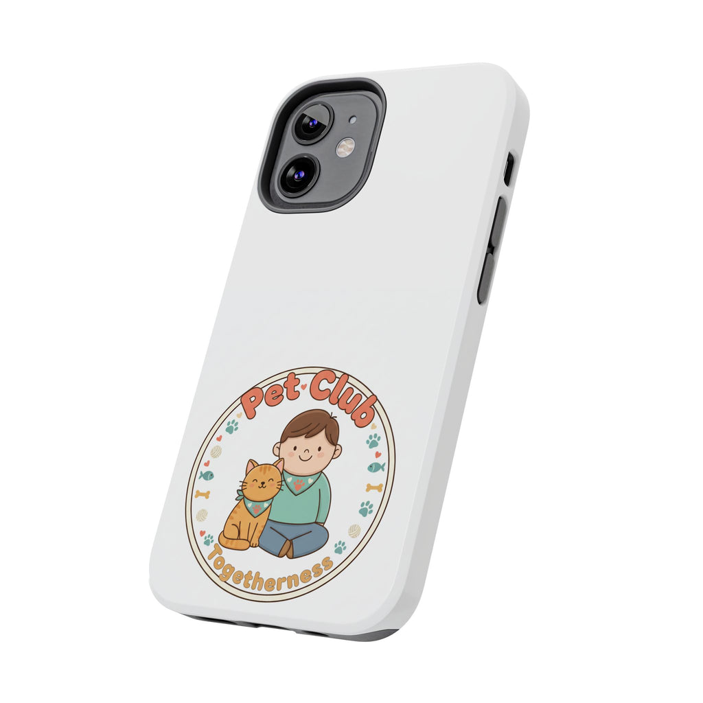 Pet Club Tough Phone Case — Cute Boy & Cat Illustration, "Togetherness" Design