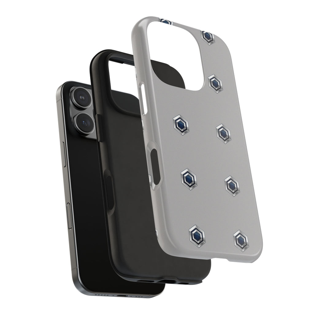 Tough Phone Case — Minimal Hex Rivet Armor (Gray)