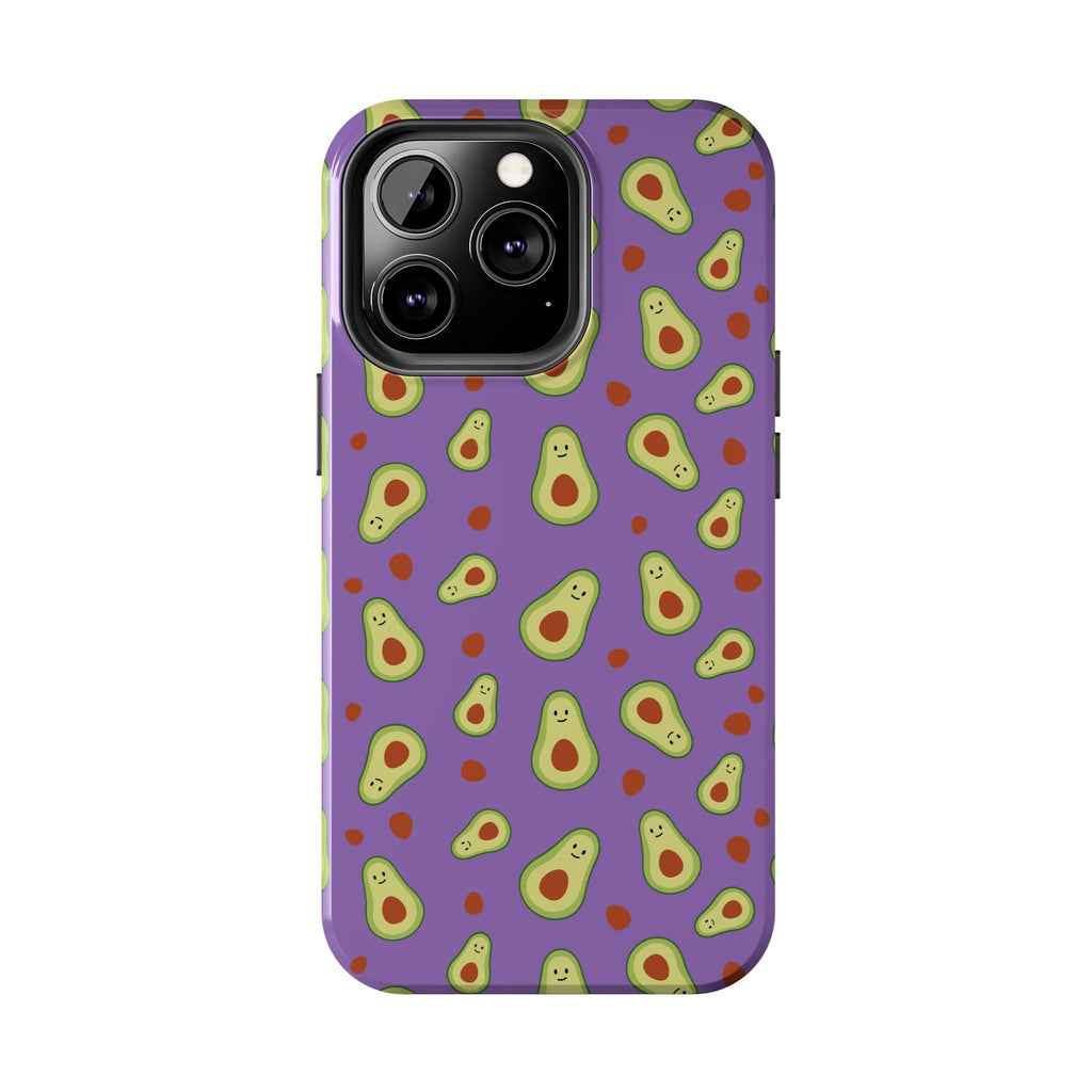 Avocado Pattern Tough Phone Case — Cute Purple Avocado Phone Cover