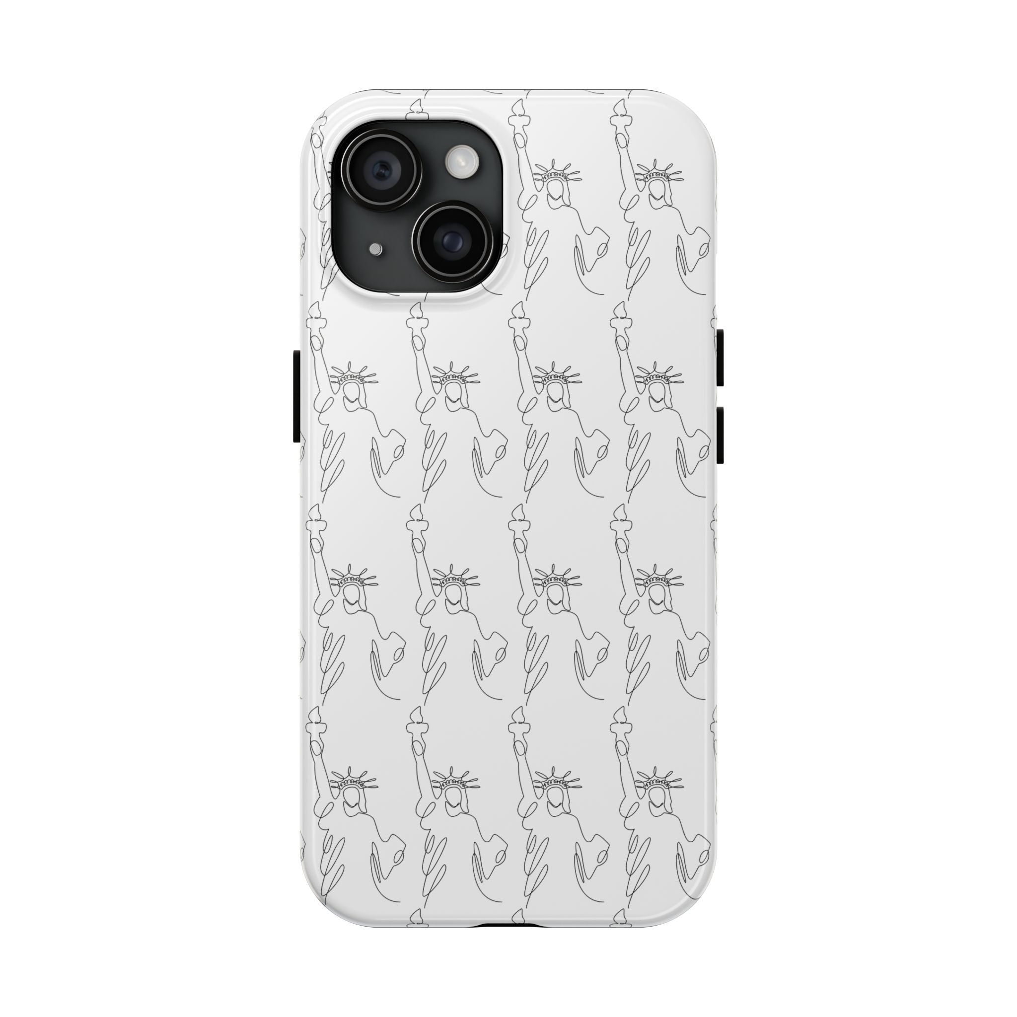 Statue of Liberty Sketch Tough Phone Case — Minimal Patriotic iPhone Cover