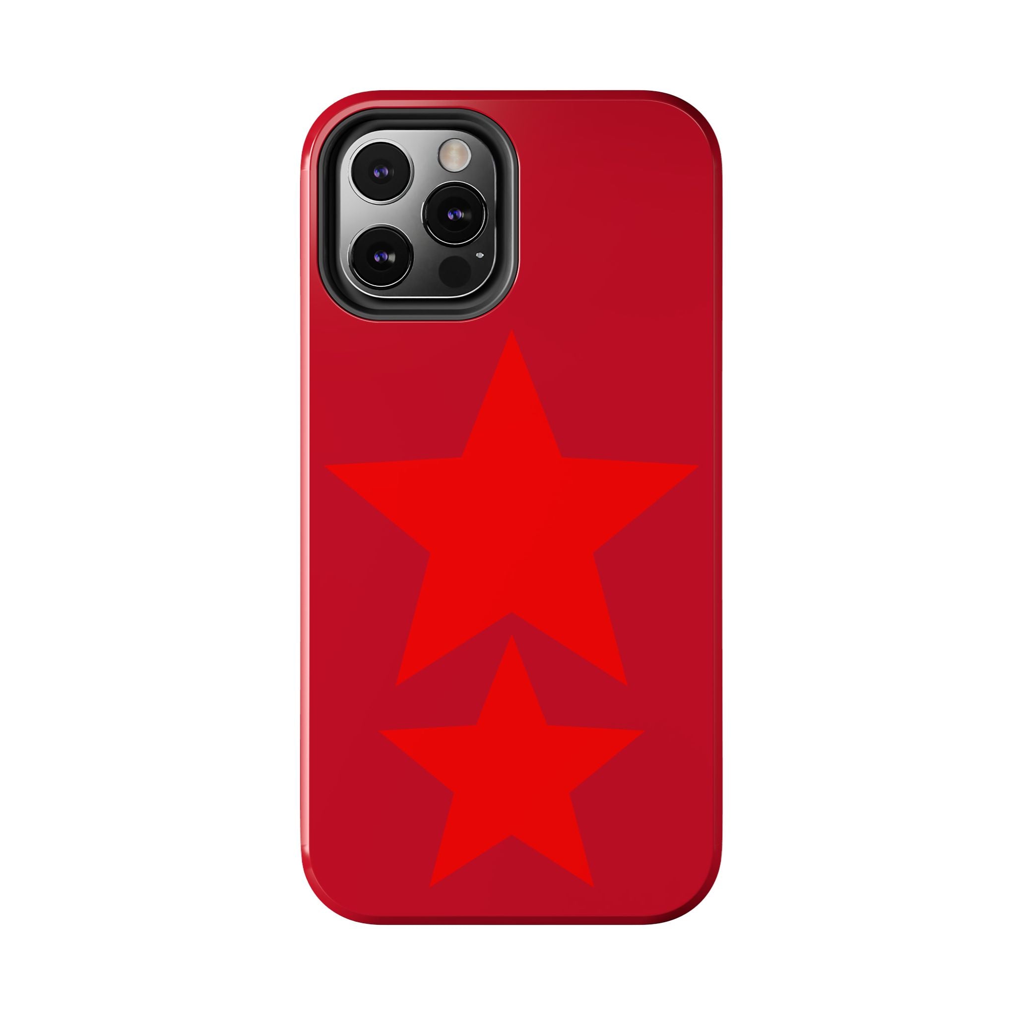 Red Star Tough Phone Case — Dual-Star Protective iPhone Cover