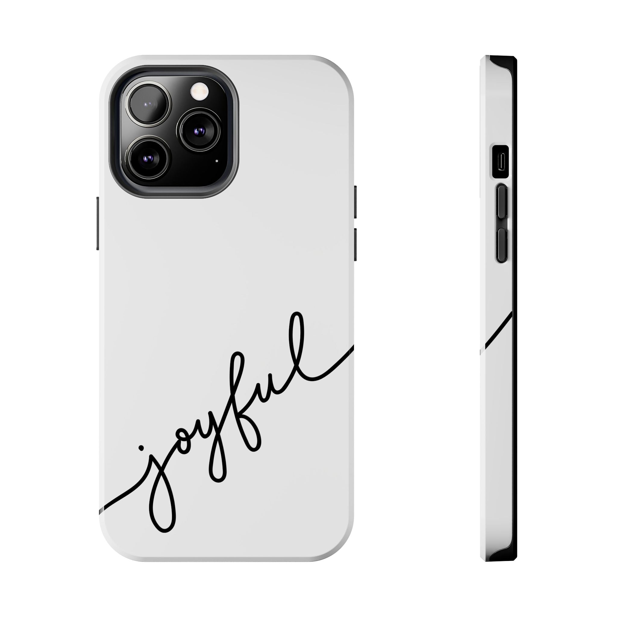 Joyful Tough Phone Case — Minimal Script Protective Phone Cover