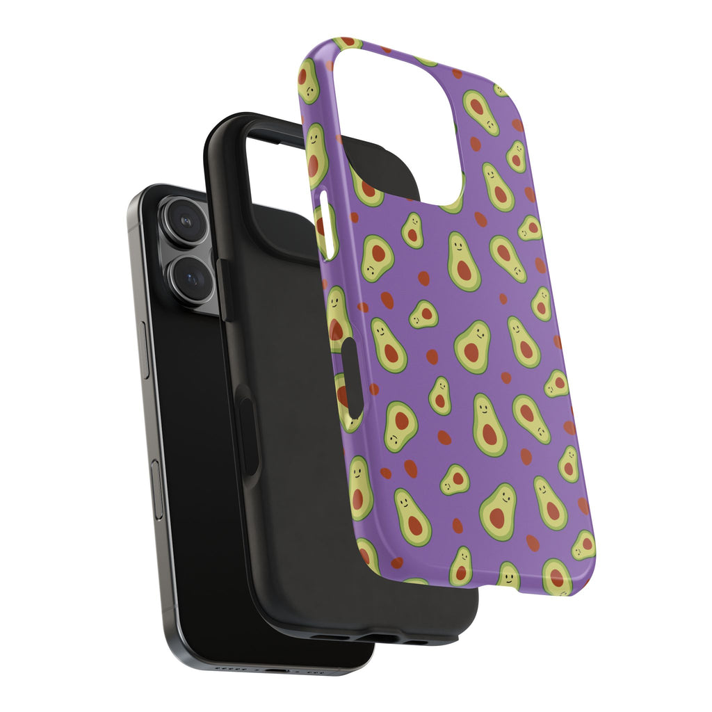 Avocado Pattern Tough Phone Case — Cute Purple Avocado Phone Cover