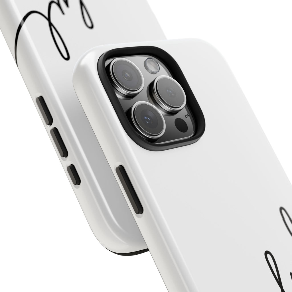 Joyful Tough Phone Case — Minimal Script Protective Phone Cover