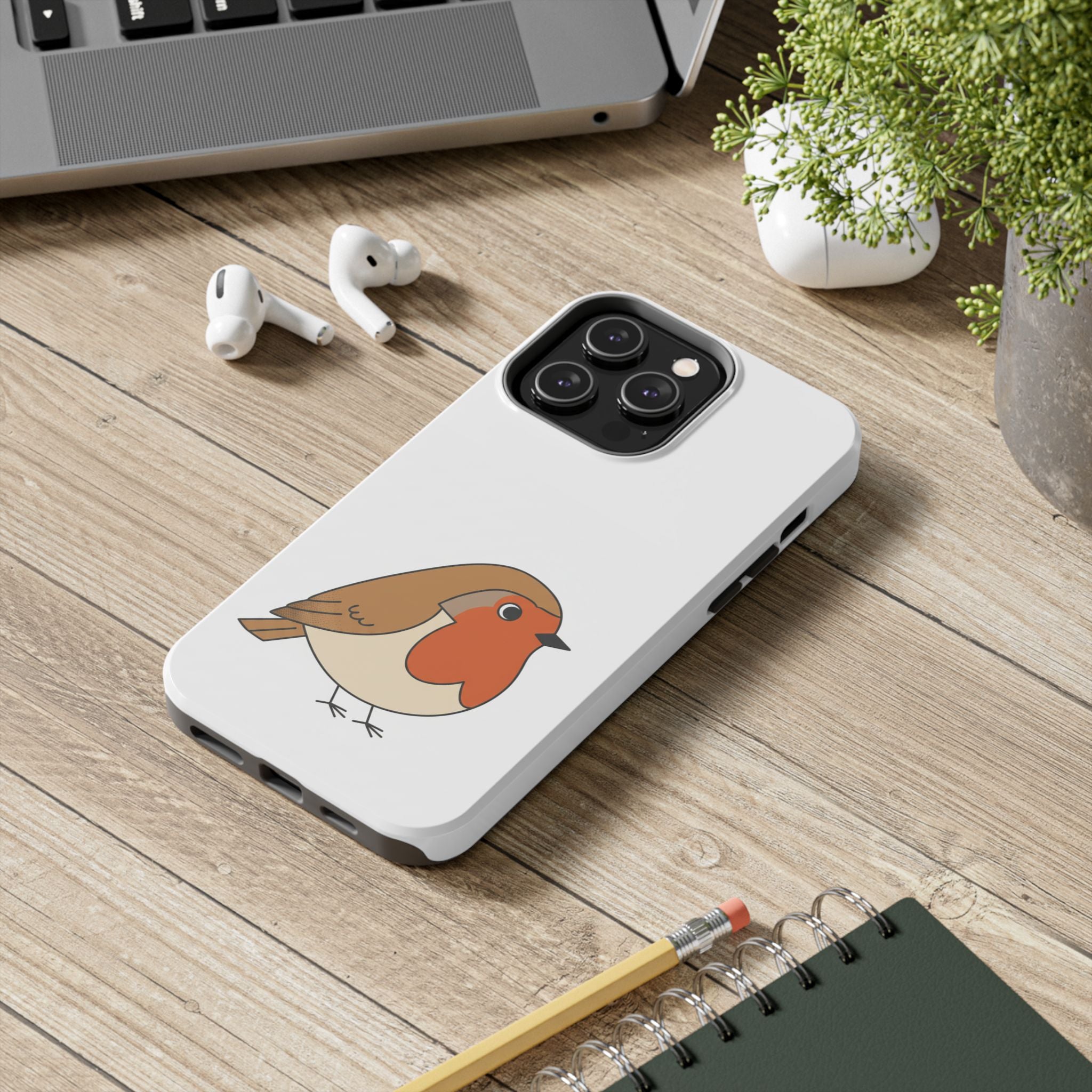 Cute Robin Tough Phone Case — Protective Bird iPhone Case