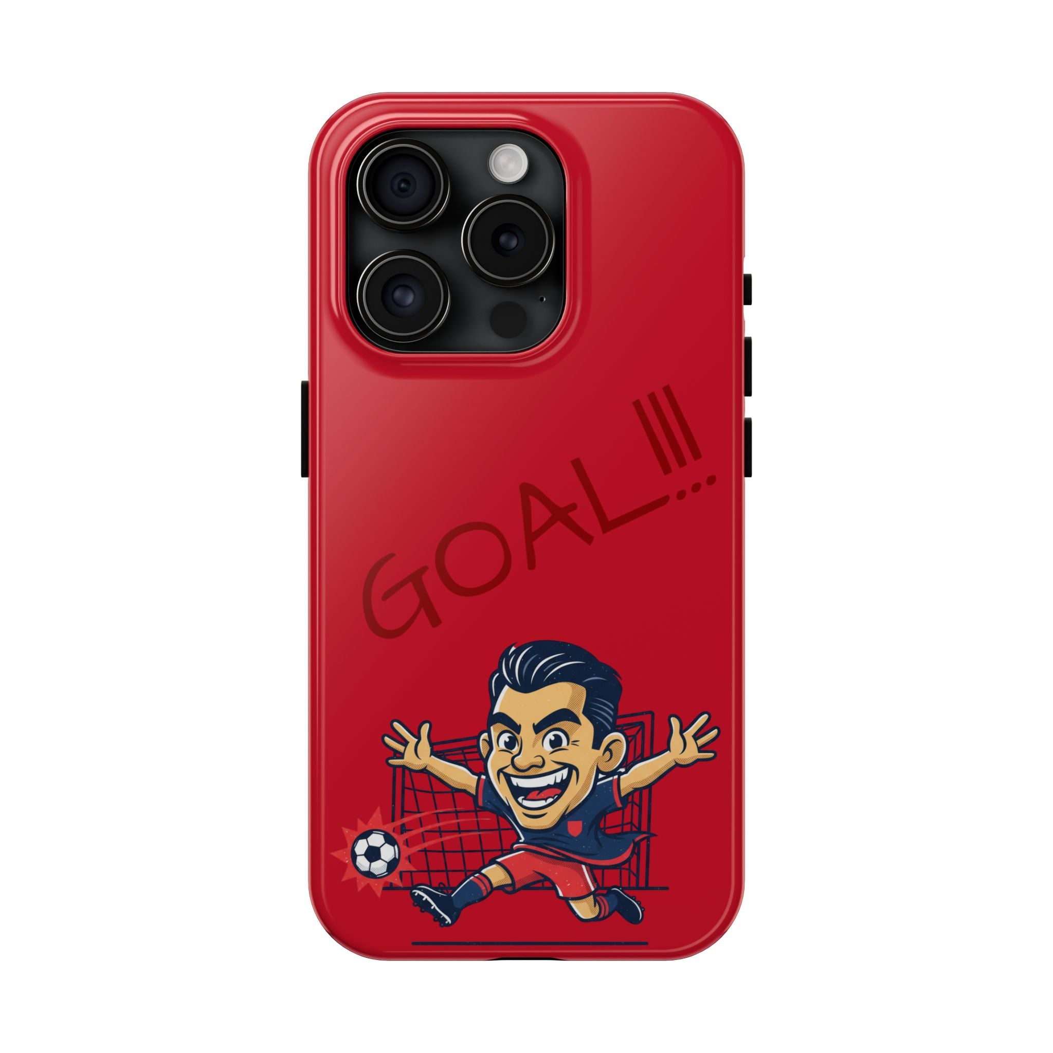 Phone Case — 'GOAL!!!' Cartoon Soccer Player Tough Protective Case