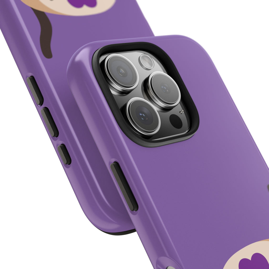 Purple Cute Cat-in-Bread Tough Phone Case — Cute Cat Heart Design
