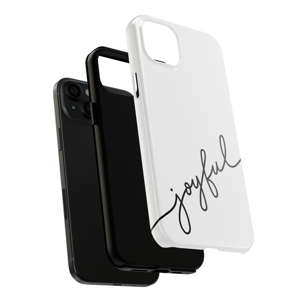 Joyful Tough Phone Case — Minimal Script Protective Phone Cover