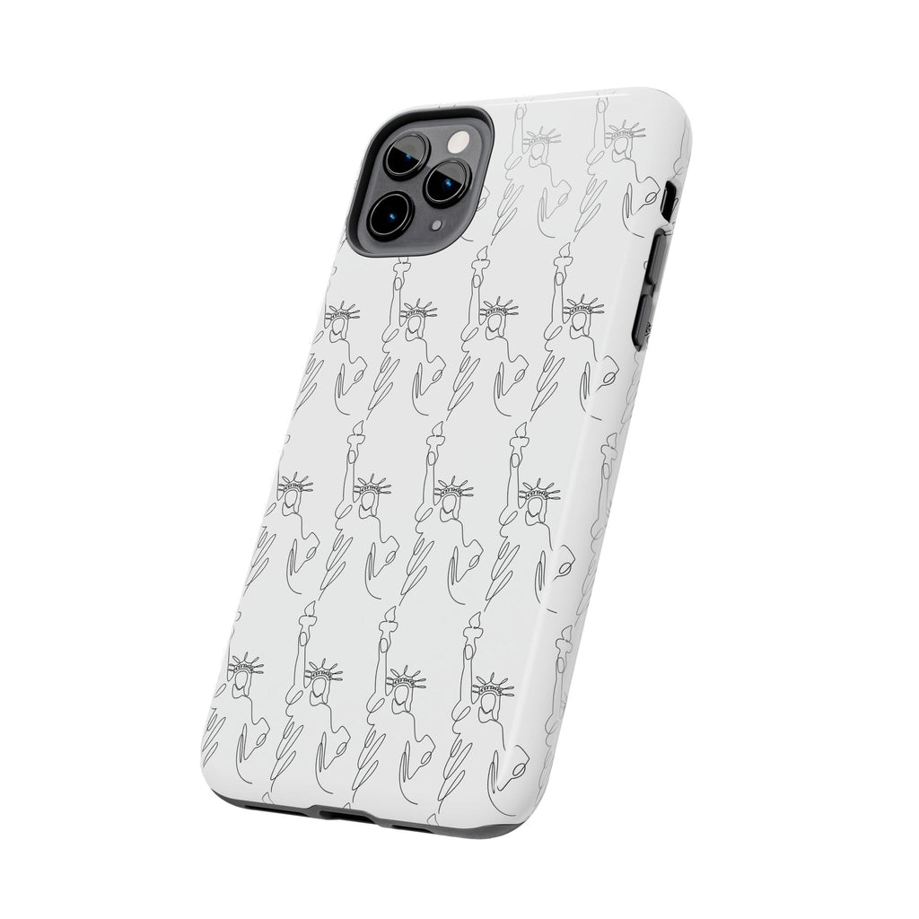 Statue of Liberty Sketch Tough Phone Case — Minimal Patriotic iPhone Cover