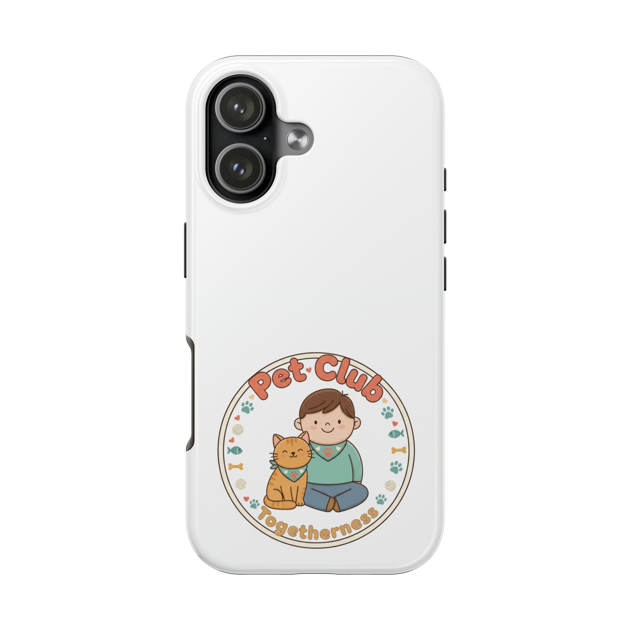 Pet Club Tough Phone Case — Cute Boy & Cat Illustration, "Togetherness" Design