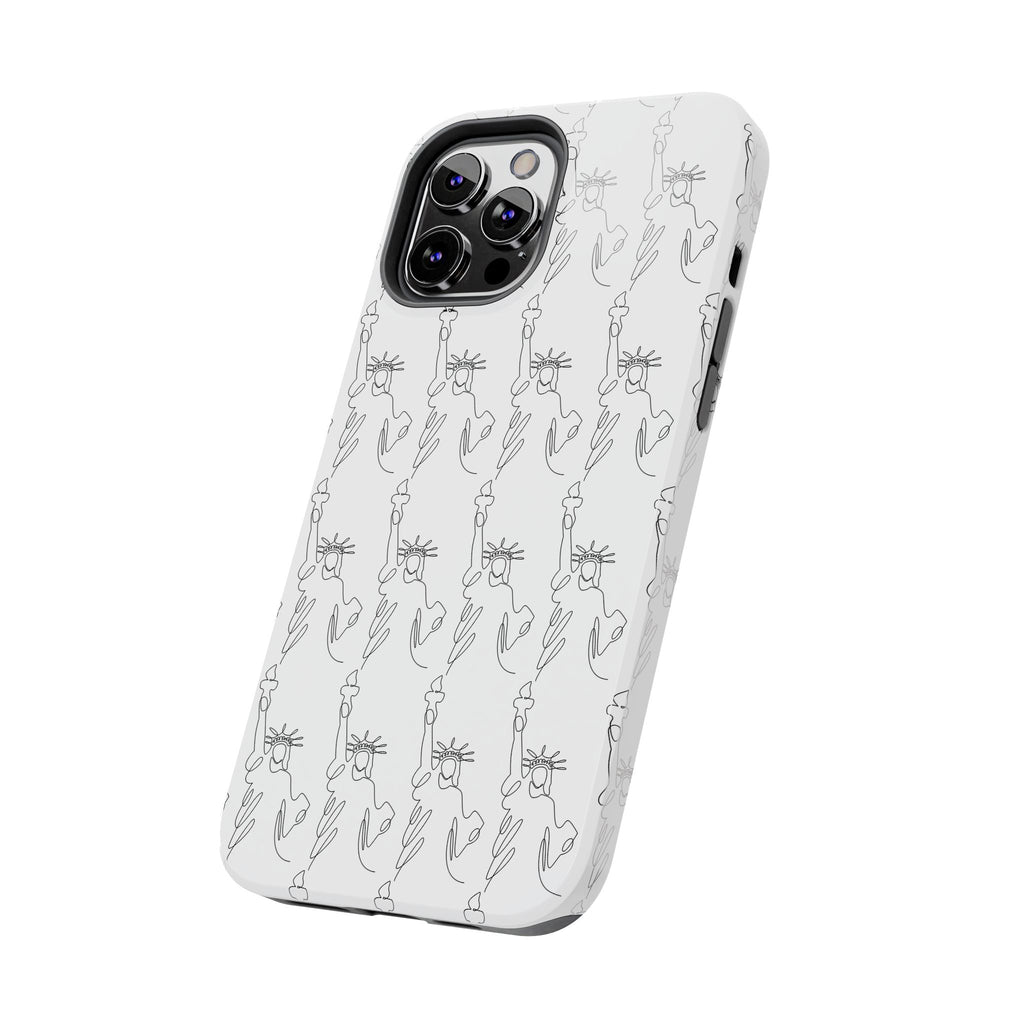 Statue of Liberty Sketch Tough Phone Case — Minimal Patriotic iPhone Cover