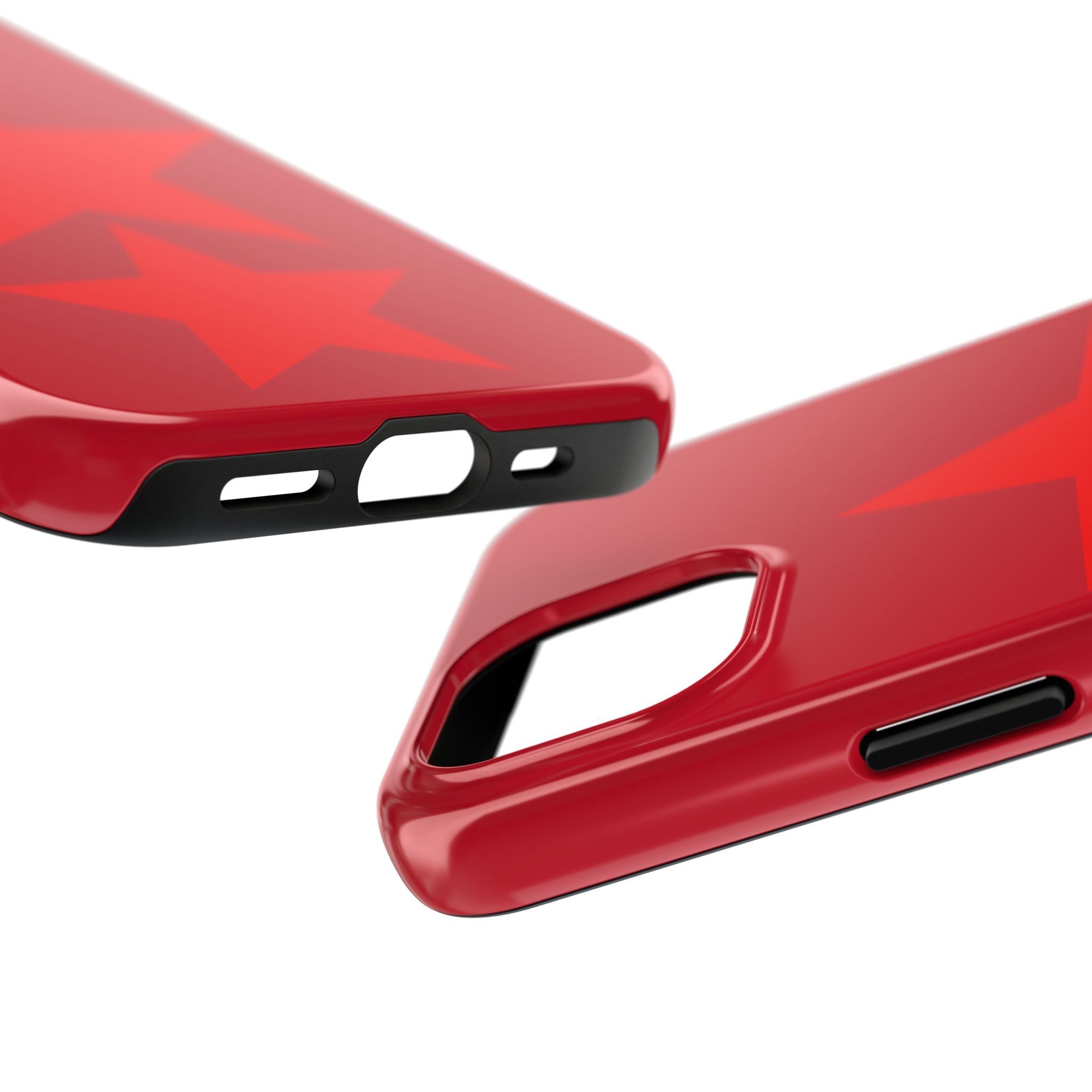 Red Star Tough Phone Case — Dual-Star Protective iPhone Cover